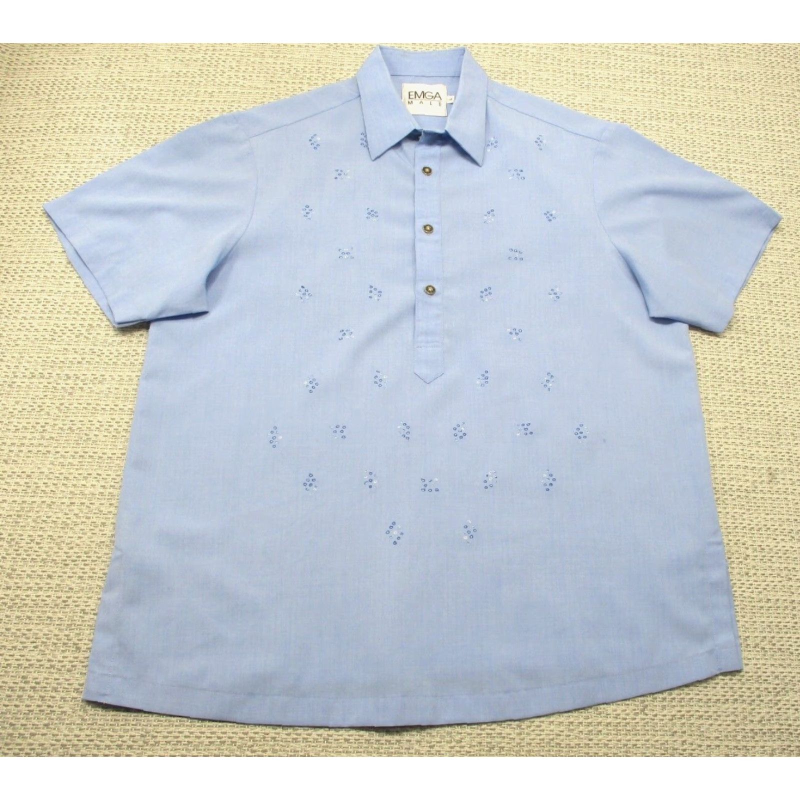 Vintage VINTAGE EMGA Polo Shirt Men Large L Short Sleeve Blue Cotton 70s 80s 90s Retro Dad Golf Baseball Style Size US L / EU 52-54 / 3 - 2 Thumbnail