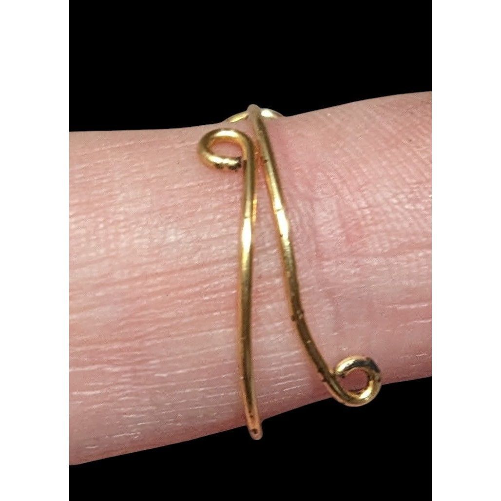 Handmade Handmade Love Wire Wrap Gold Tone Wire Ring Size ONE SIZE - 4 Thumbnail