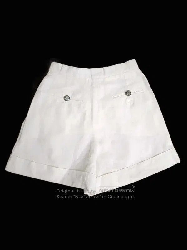 Chanel Chanel White Cotton Blend Summer Shorts . Size 23" - 2 Thumbnail