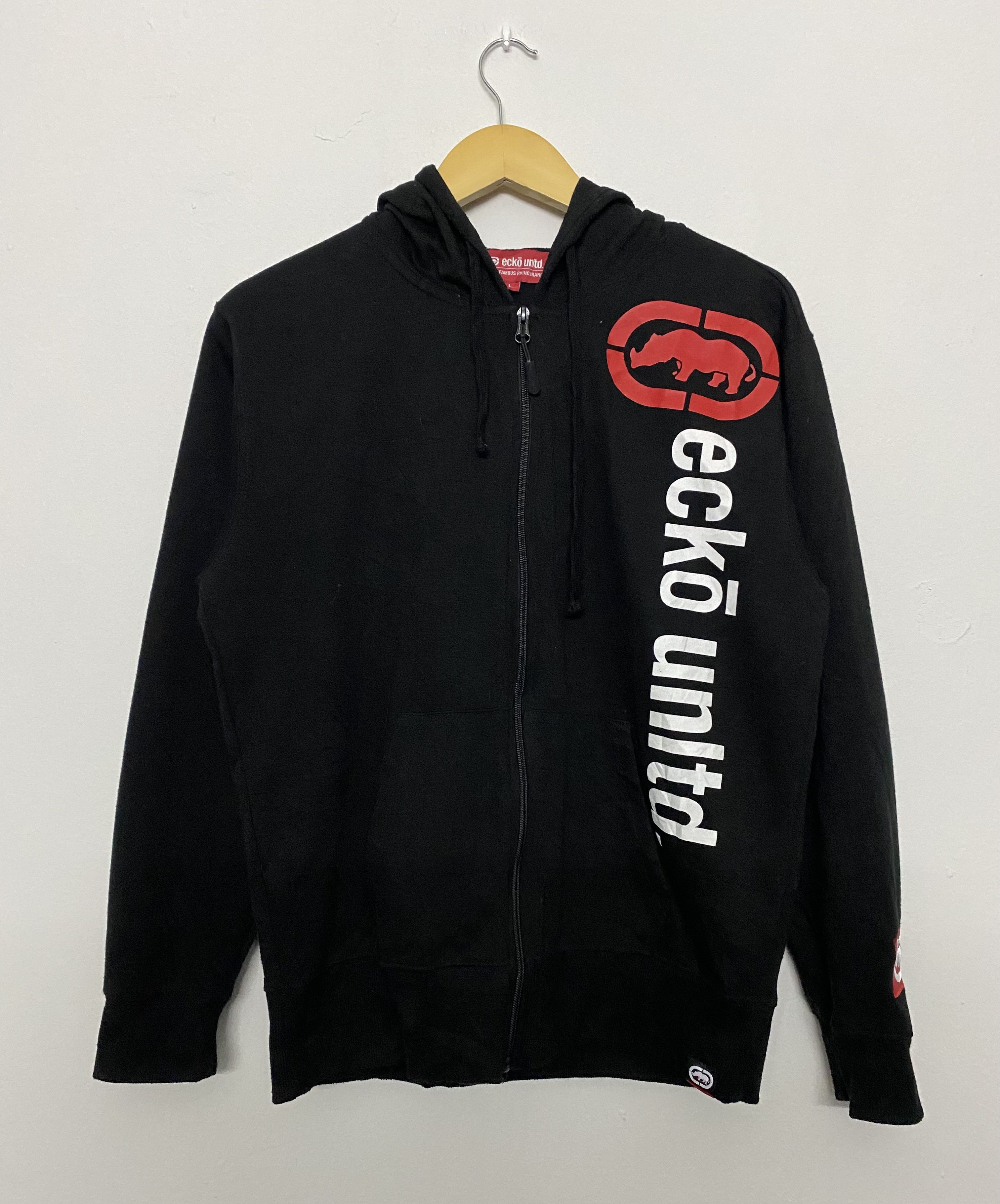 Ecko Unltd. Ecko Unltd. Full Zip Hoodie Jacket Rhino Logo Black Size L / US 10 / IT 46 - 1 Thumbnail