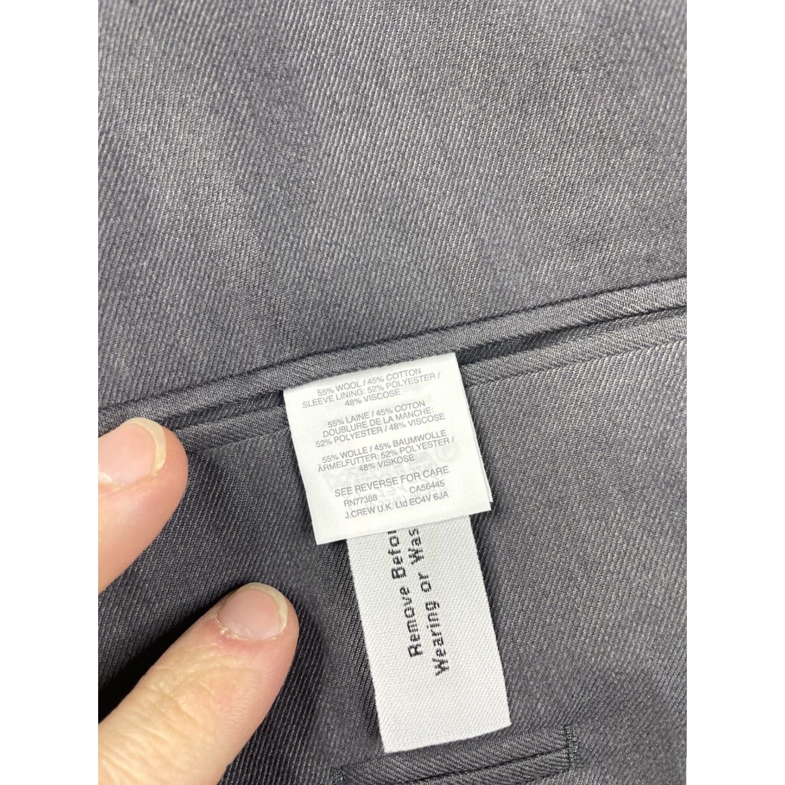 J.Crew J.CREW Blazer Jacket Unstructured Wool Gray 44R Men Regular Blazer Coat H2794 Size 44R - 5 Thumbnail