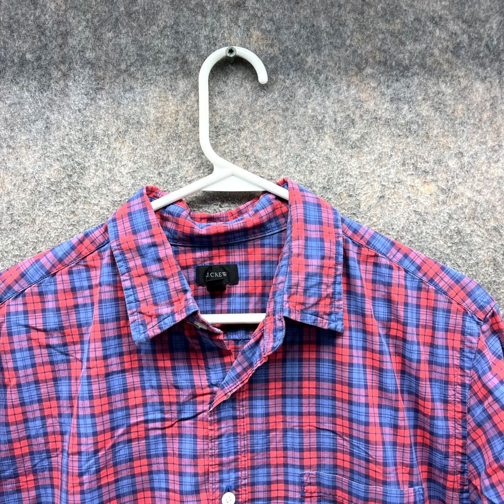 J.Crew VINTAGE J.CREW Shirt Men Medium Check Red Blue Plaid Button Down Plaid Preppy Vintage Size US M / EU 48-50 / 2 - 7 Thumbnail