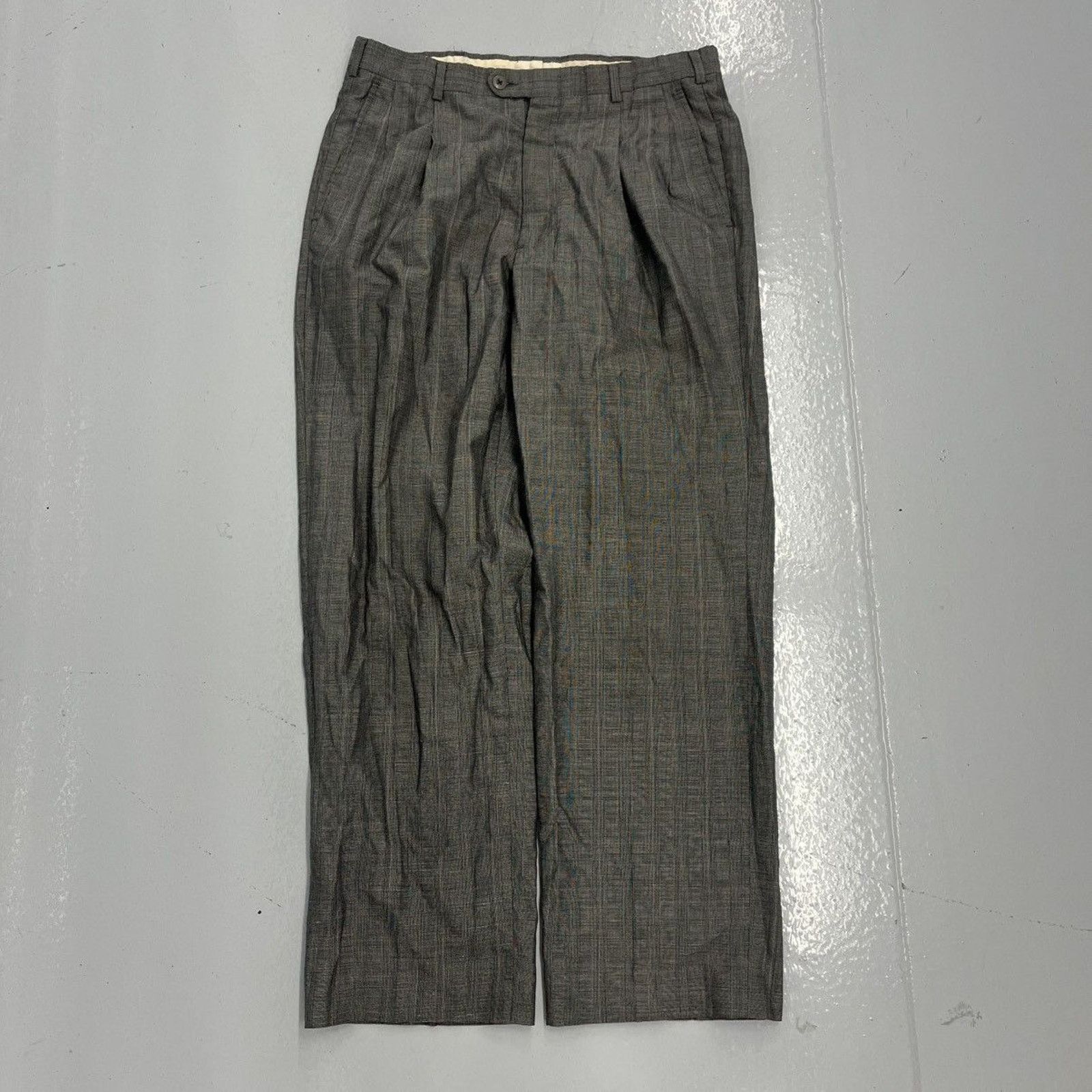 Other Vintage 70s Christian Dior Monsieur Grey Pattern Suit Size 42R - 5 Thumbnail