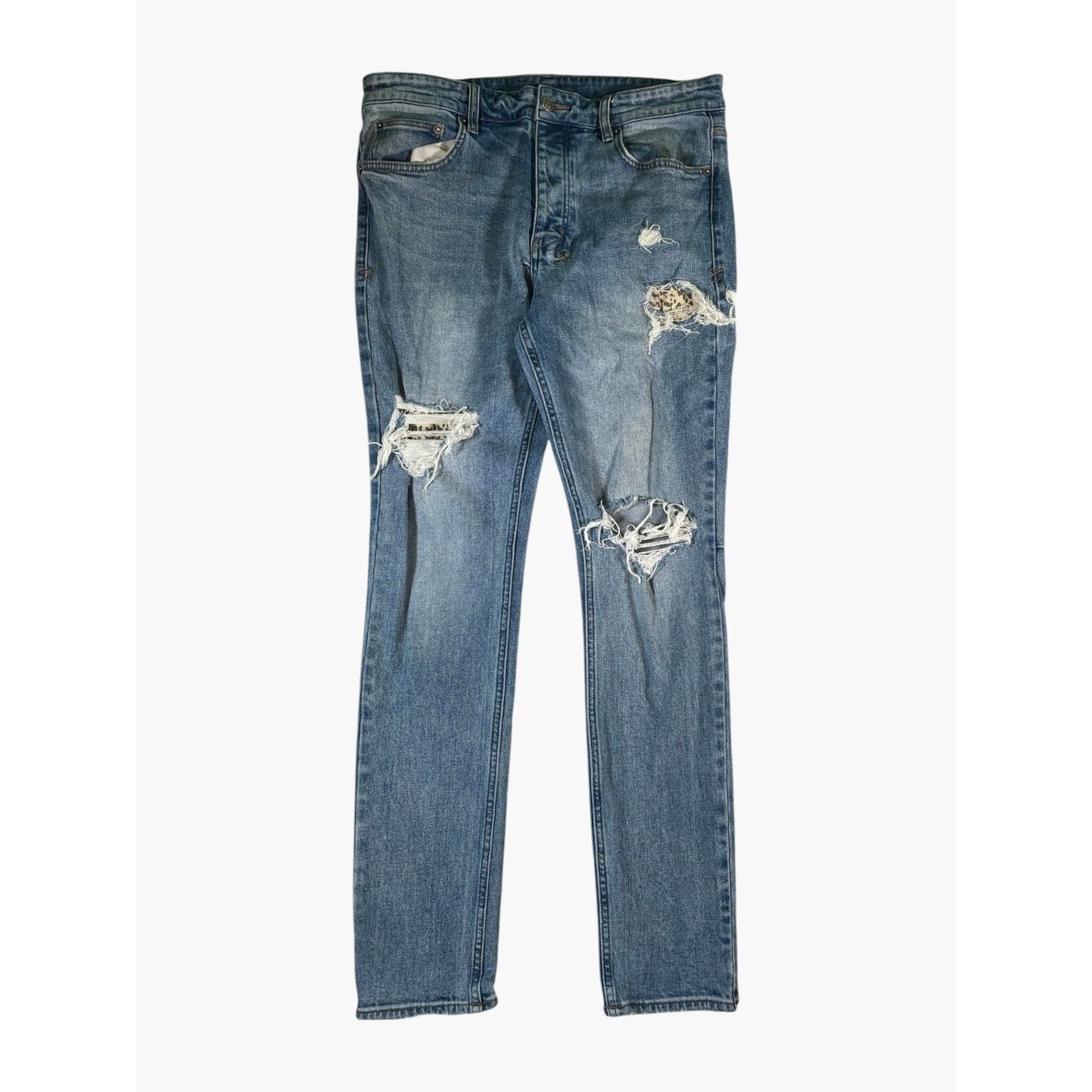 Ksubi Ksubi Cheetah Patchwork Light Wash Jeans Size US 34 / EU 50 - 1 Thumbnail