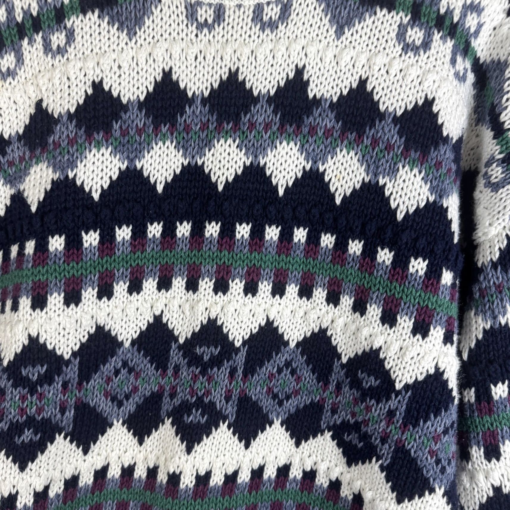 Vintage VINTAGE Gulf Traders Sweater Mens Large Navy Fair Isle Chunky Knit Hong Kong Size US L / EU 52-54 / 3 - 6 Thumbnail