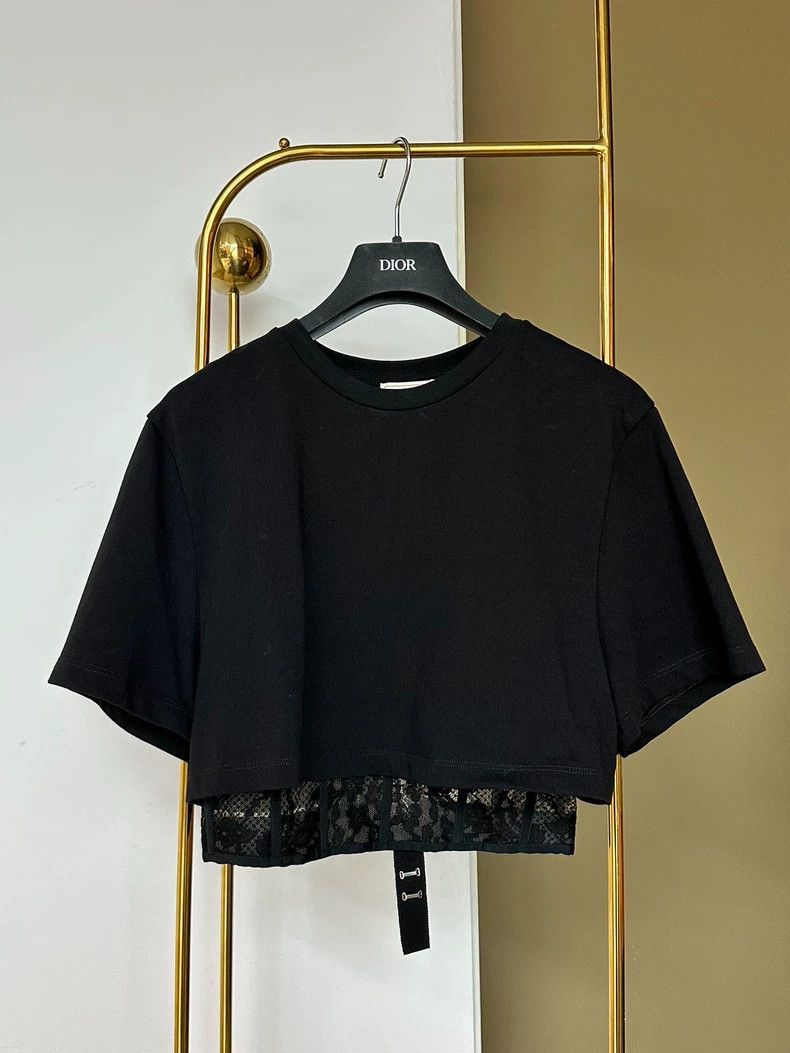 Alexander McQueen Alexander McQueen Black Mesh Lace Top - dmc Size US L / EU 52-54 / 3 - 1 Thumbnail