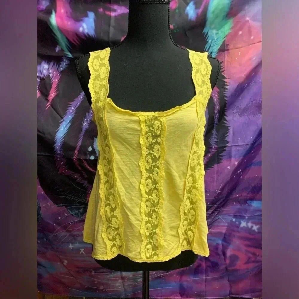 Denim & Supply Ralph Lauren Bright Yellow Lace-Trim Top by Denim & Supply Ralph Lauren Size XS / US 0-2 / IT 36-38 - 1 Thumbnail