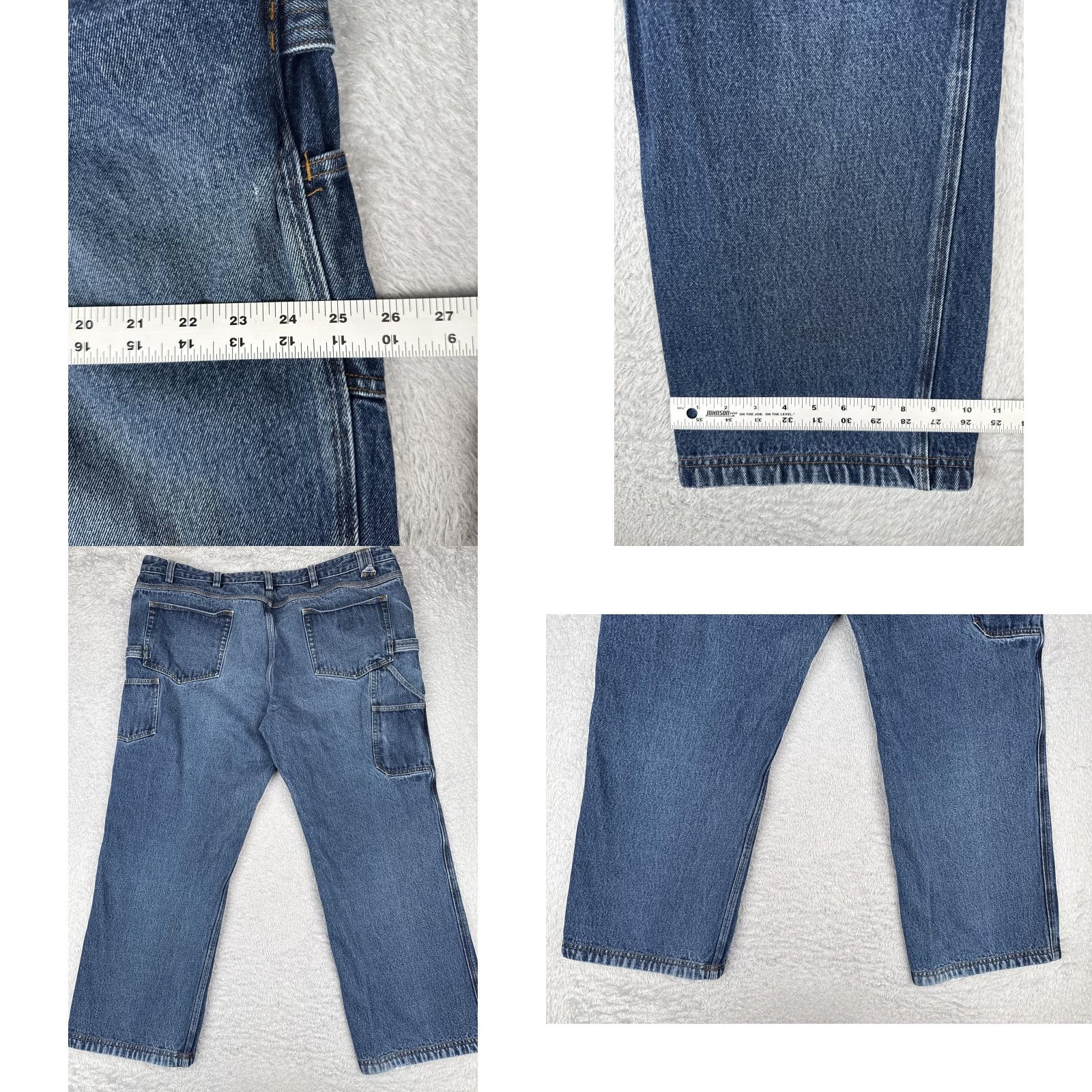 Denime Duluth Carpenter Jeans Mens 44x30 Blue Denim Workwear Hammer Loop Jeans Mens Straight 5-Pocket Denim Cotton USA Logo Vintage No Size US 44 / EU 60 - 9 Thumbnail