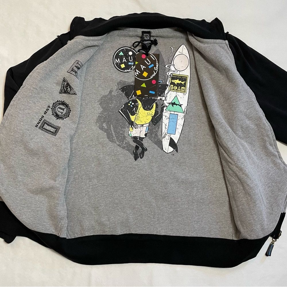 Maui and Sons NWT New Maui And Sons Black Zip Sweatshirt Sweater Size L Size US L / EU 52-54 / 3 - 4 Thumbnail