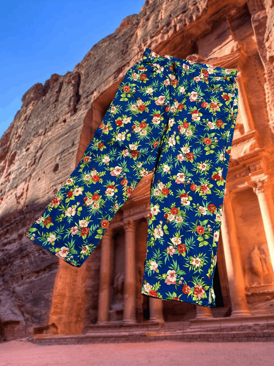 Lauren Ralph Lauren Vintage blue flowers print Pants Y2K Lauren Ralph Lauren Size 30" / US 8 / IT 44 - 1 Thumbnail