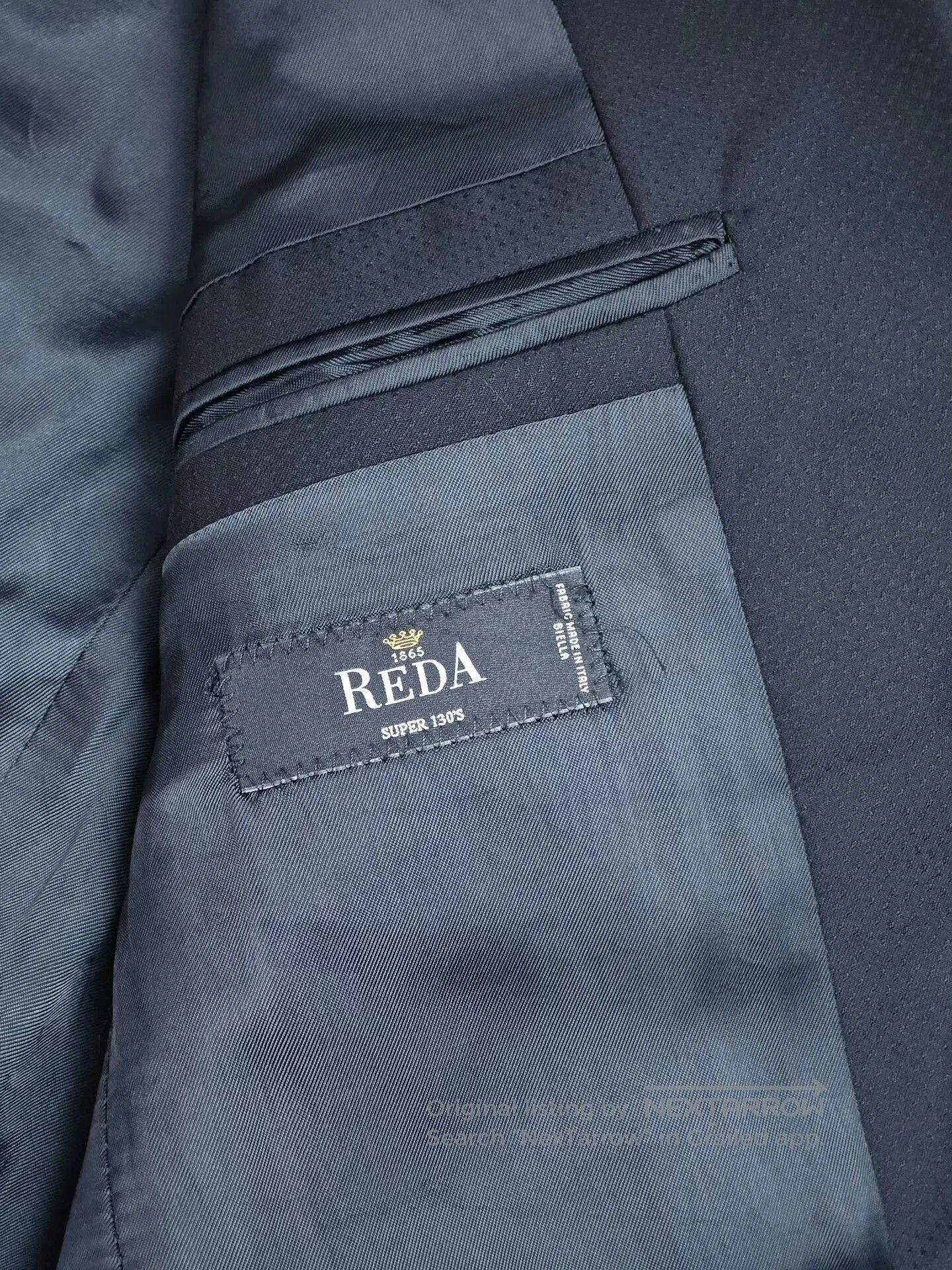 Japanese Brand Italian Giudice Wool Suit with Navy Pattern. Size US M / EU 48-50 / 2 - 8 Thumbnail