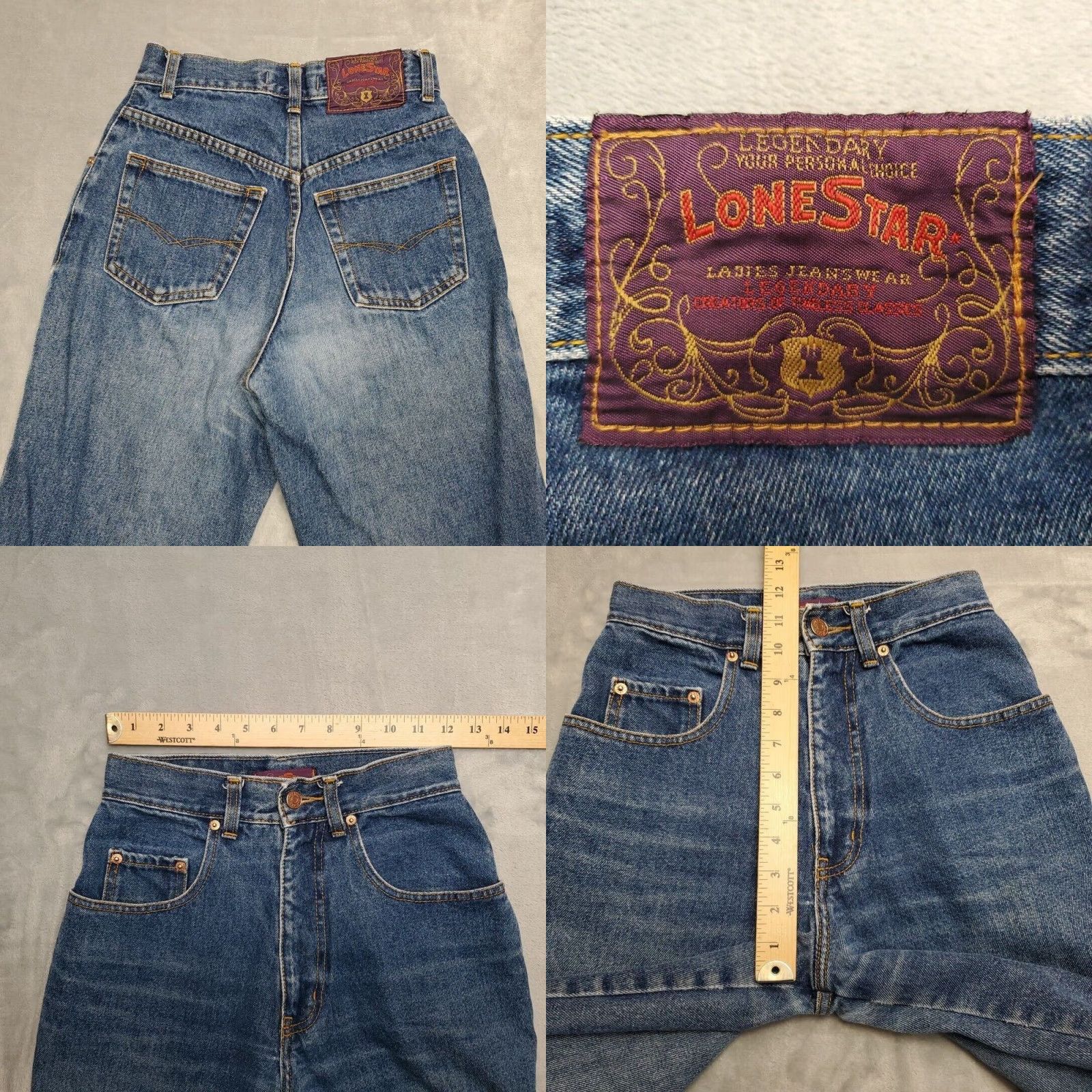 Vintage VINTAGE Lone Star Jeans Womens 10 Blue High Waist Mom Vintage Classic Retro 90s Style Womens Size 32" / US 10 / IT 46 - 8 Thumbnail