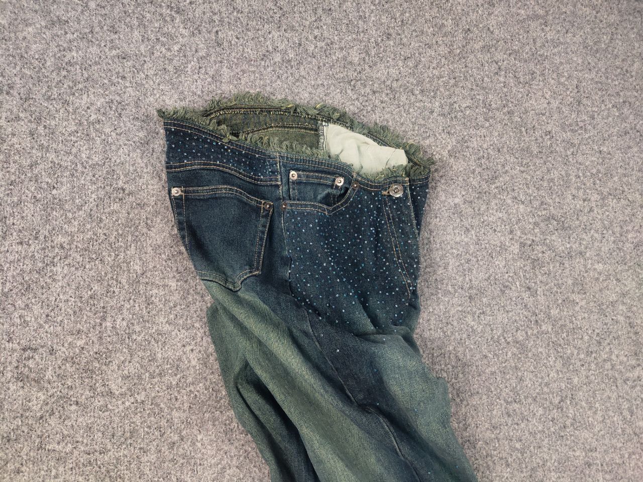 Le Grande Bleu (L.G.B.) Vintage Y2K Hysteric LGB If Six Was Nine Blue Flared Jeans Size 29" - 4 Thumbnail