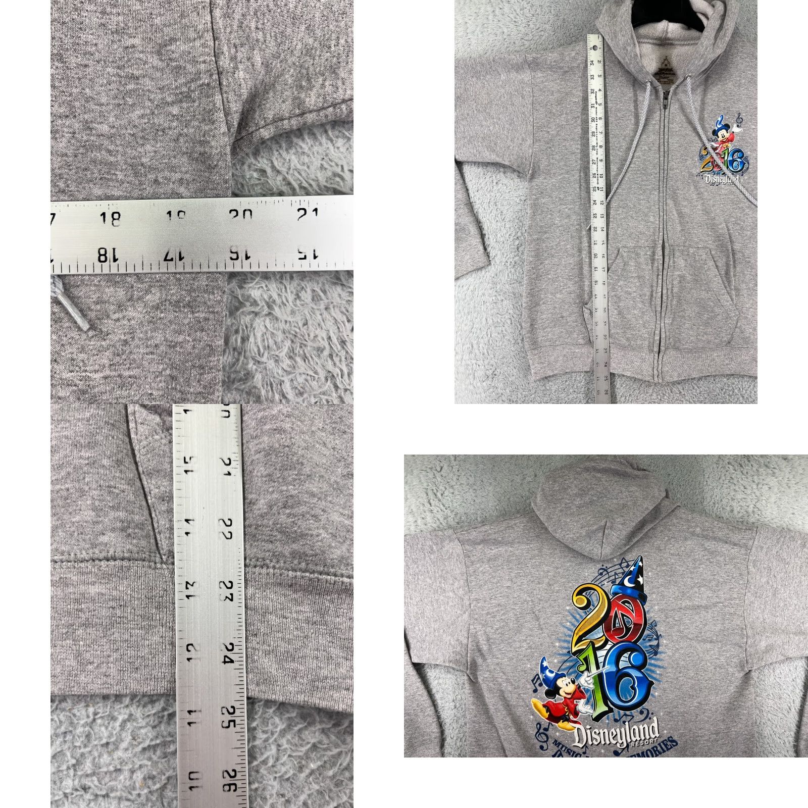 Disney Mickey Mouse Sweater Womens Small Gray Full Zip Hoodie Pockets Long Sleeve 2016 Size S / US 4 / IT 40 - 9 Thumbnail