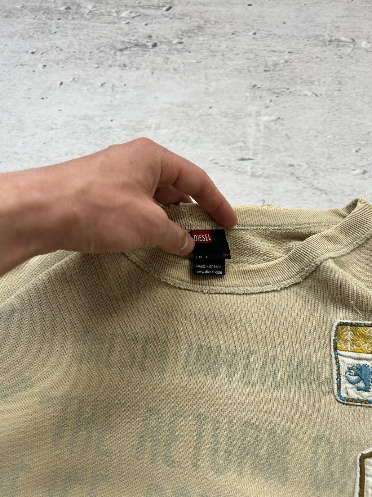 Diesel × Vintage 💥Vintage Diesel Ripped Distressed Oversized Baggy Sweatshirt Size US L / EU 52-54 / 3 - 8 Thumbnail