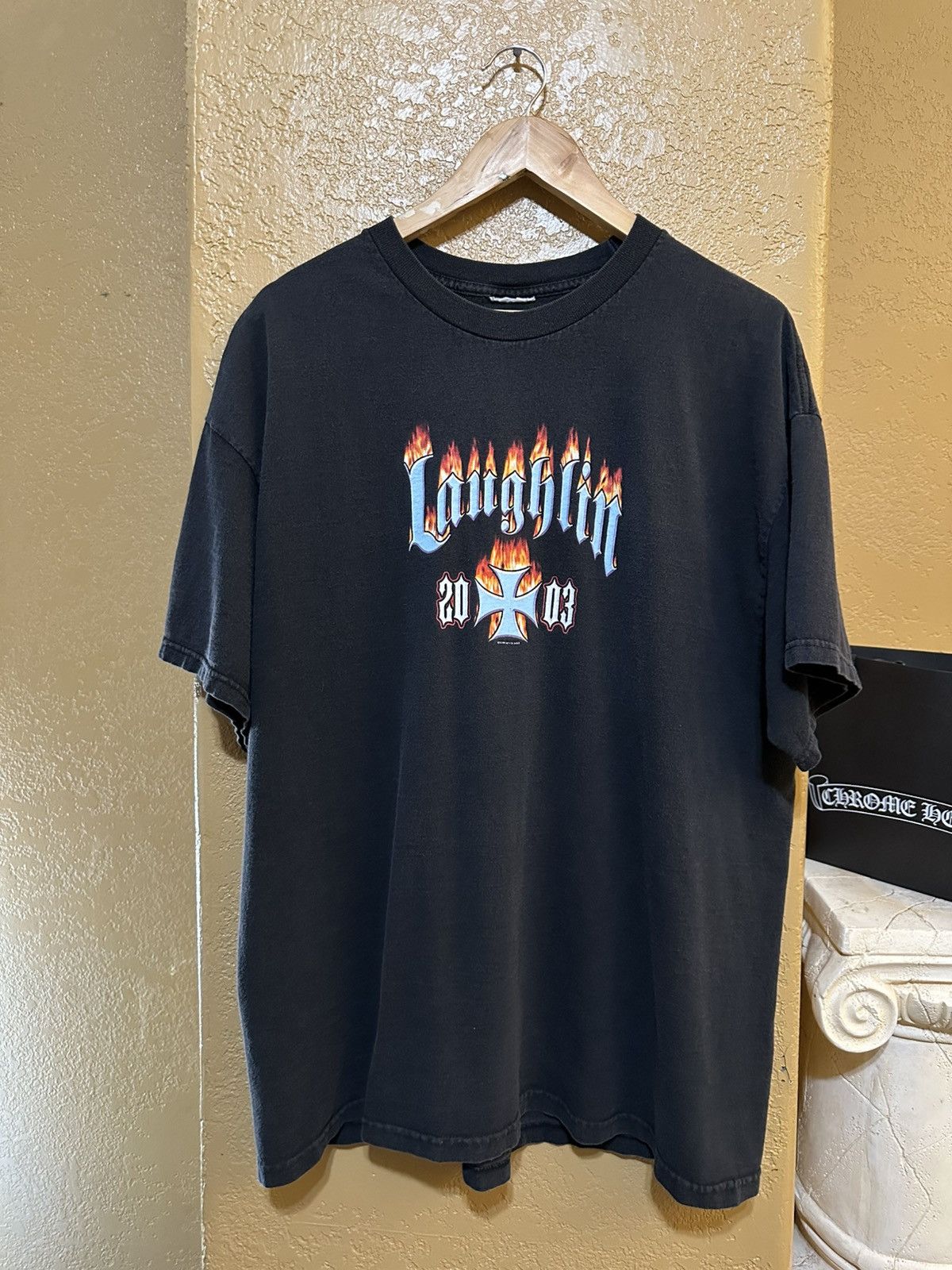 West Coast Choppers ⛓️ Vintage 2003 Laughlin Choppers Motorcycle Flames Tee Size US L / EU 52-54 / 3 - 2 Thumbnail
