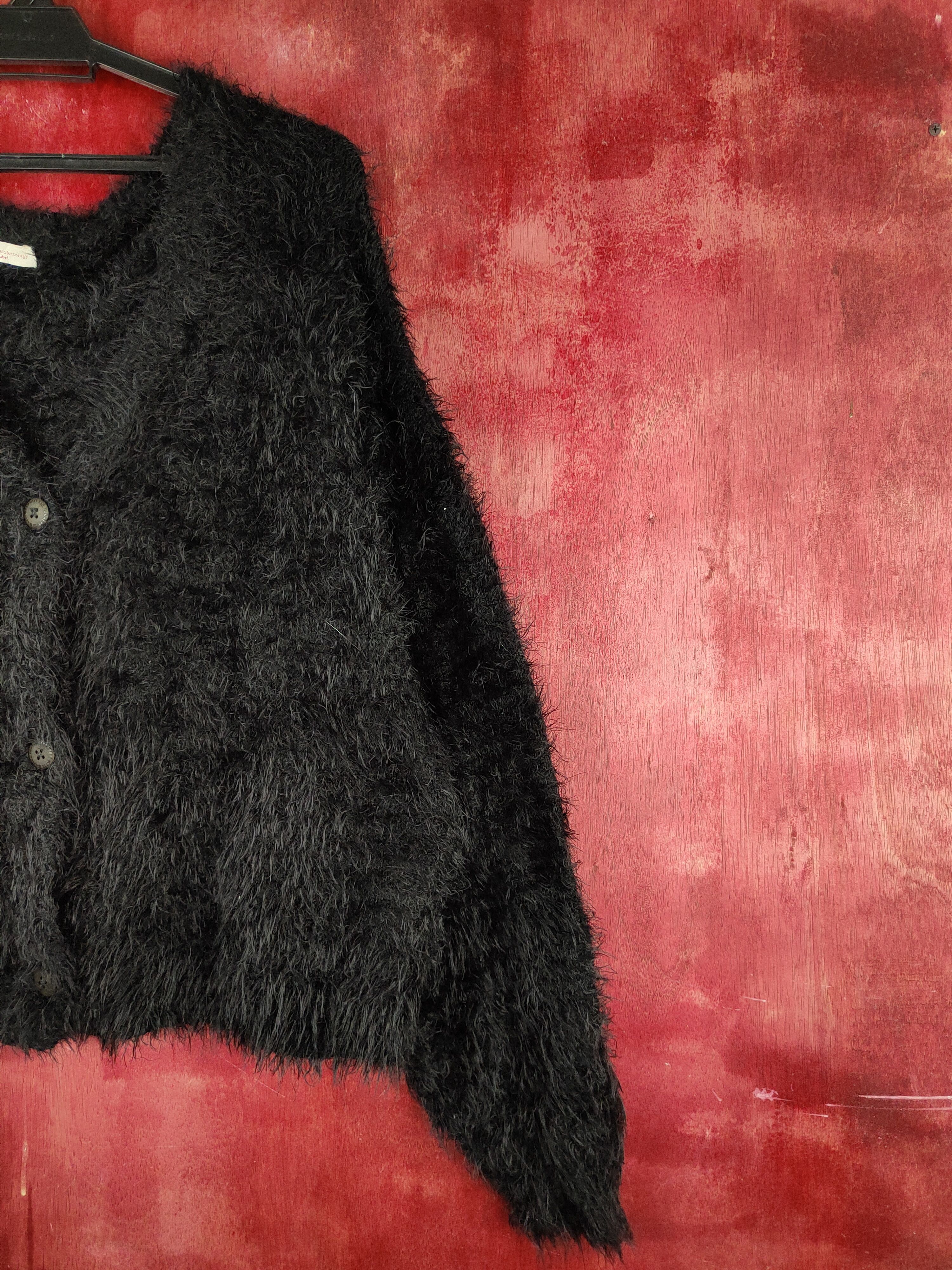 Vintage Earth Music&Ecology Black Fur Mohair Knitwear Cardigan#S1981 Size M / US 6-8 / IT 42-44 - 5 Thumbnail