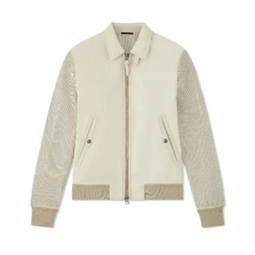 Tom Ford o1sm1stk0725 Soft Leather Punching Jacket in Cream Size US M / EU 48-50 / 2 - 1 Preview