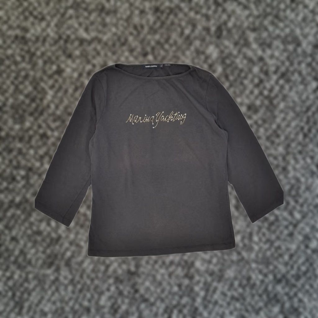 Vintage VINTAGE MARINA YACHTING Womens 3/4 Sleeve Graphic T-Shirt Top UK 16 Large Black SK02 Size L / US 10 / IT 46 - 1 Thumbnail