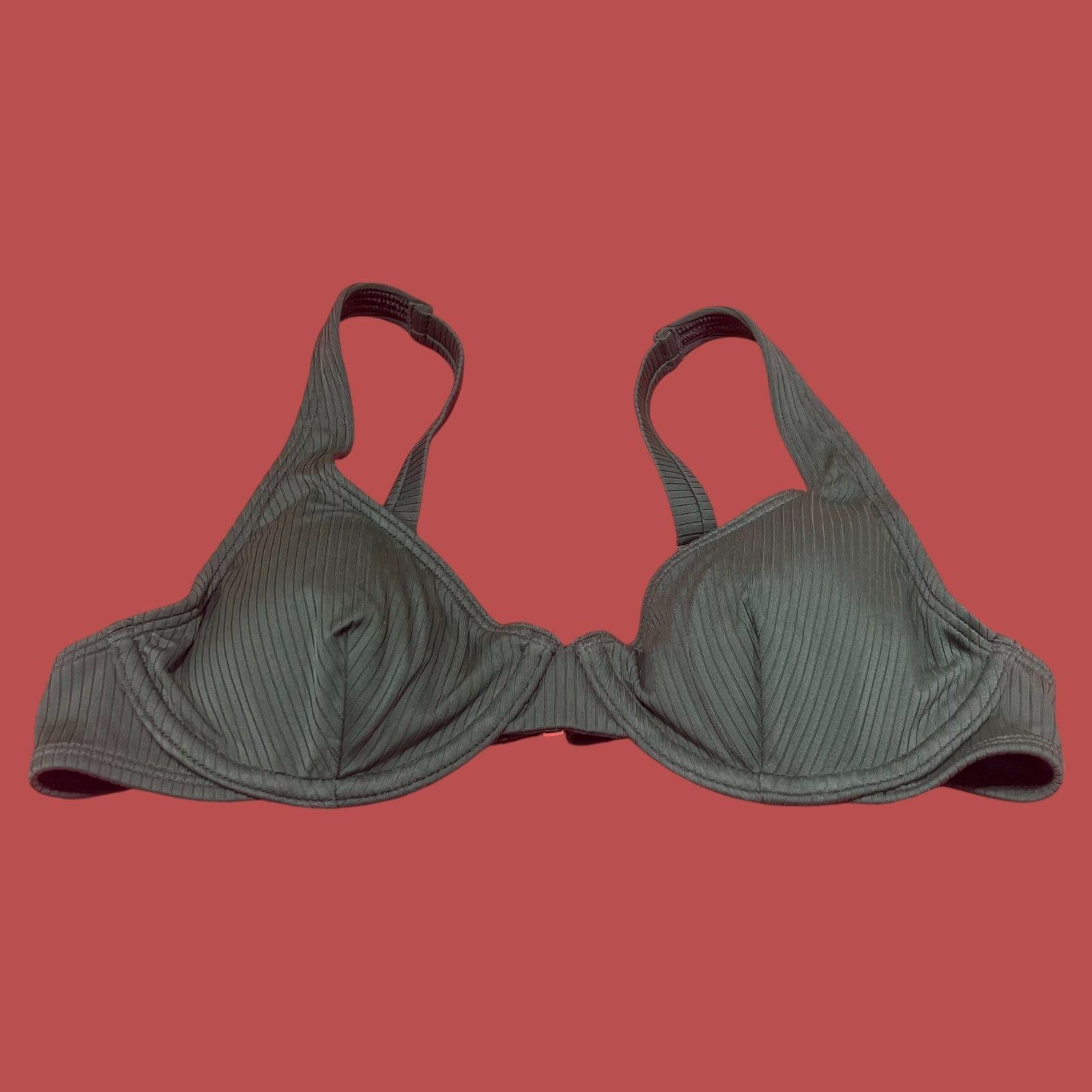 Other Shade & Shore - Women's Retro Ribbed Underwire Bikini Top - Size ONE SIZE - 10 Thumbnail