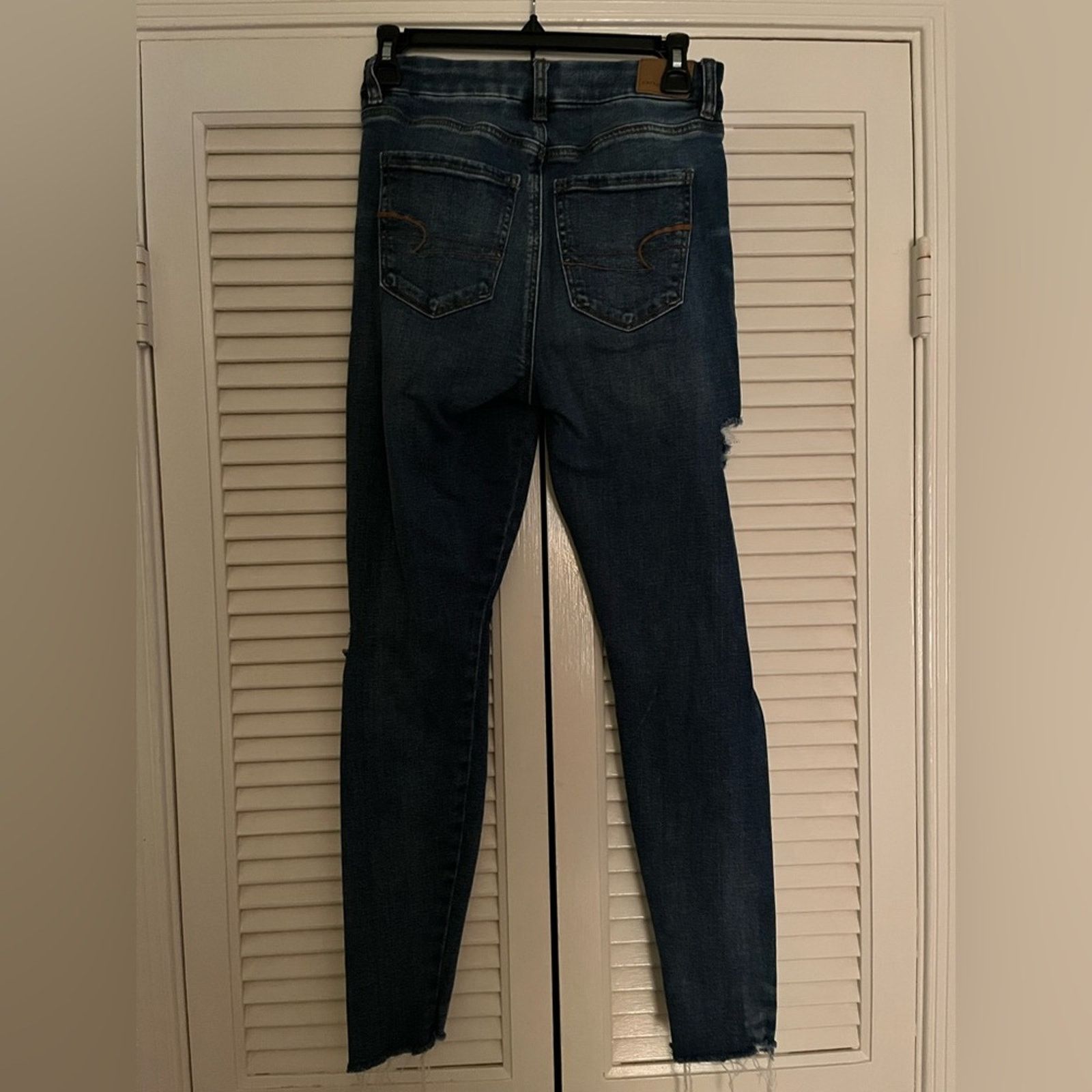 American Eagle Outfitters × Vintage American Eagle Jeggings Super Stretch Distressed Fringe Size 26" / US 2 / IT 38 - 2 Thumbnail