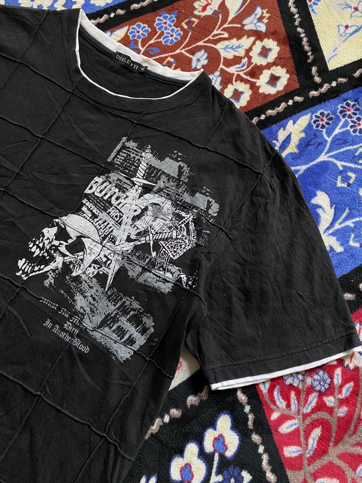 If Six Was Nine Dialetti Poem Texture Skull Punk Tshirt Size US XL / EU 56 / 4 - 4 Thumbnail