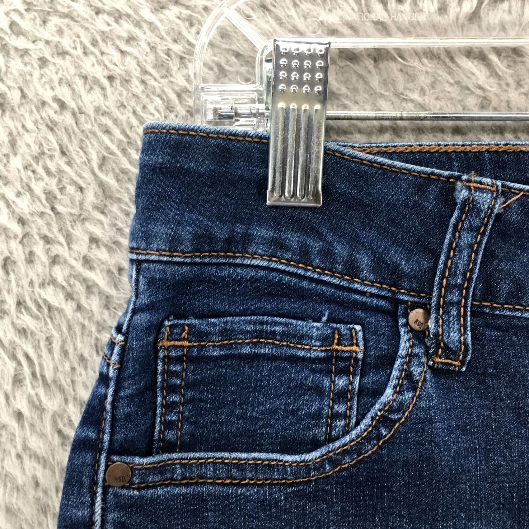 Rsq RSQ Jeans Manhattan High Rise Skinny Jeans Womens 3 Blue Dark Wash Denim Distressed Size 26" / US 2 / IT 38 - 3 Thumbnail