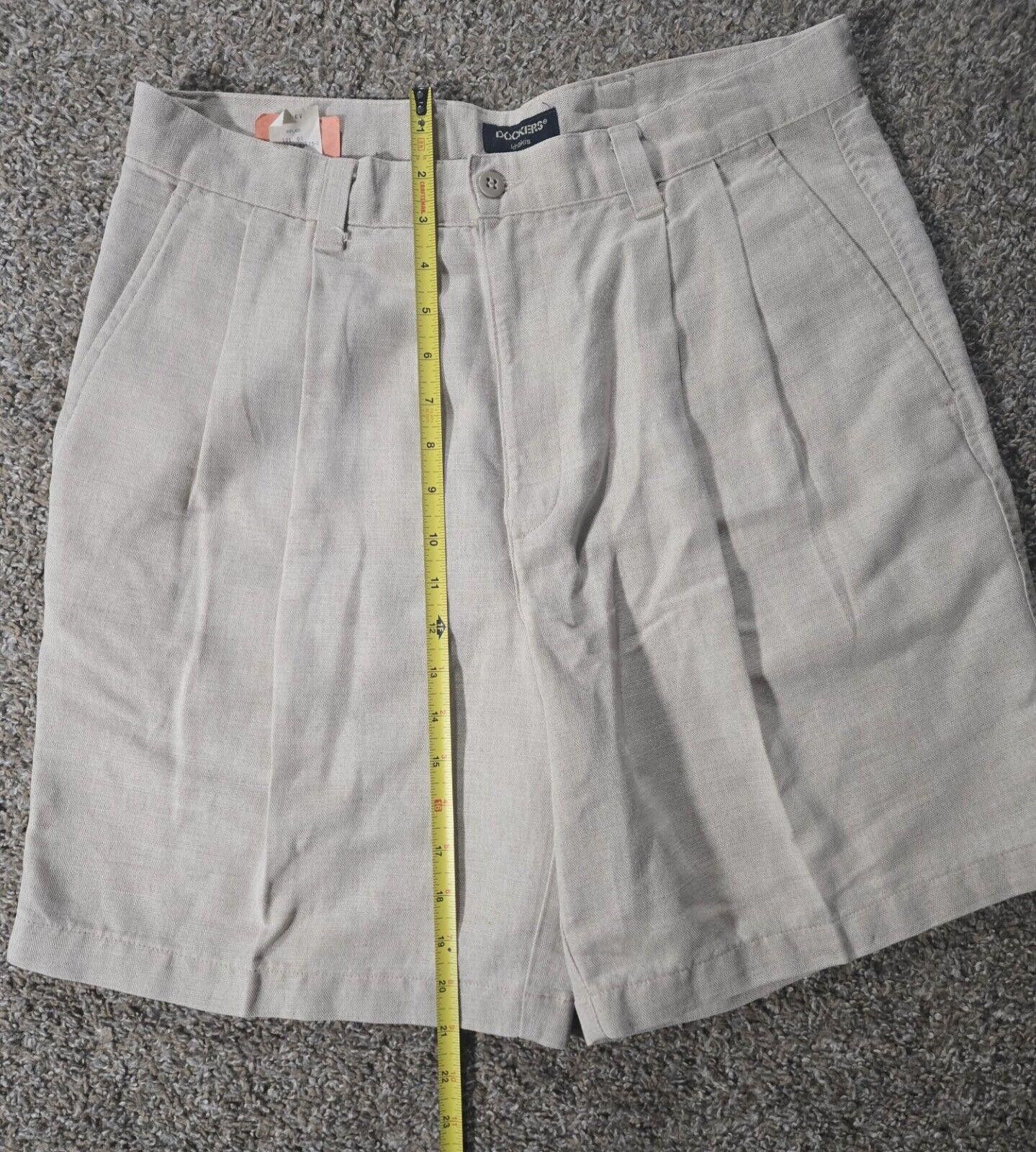 Dockers Tan Linen Blend Dockers Khakis Pleated Front Shorts 34 Size US 34 / EU 50 - 10 Thumbnail