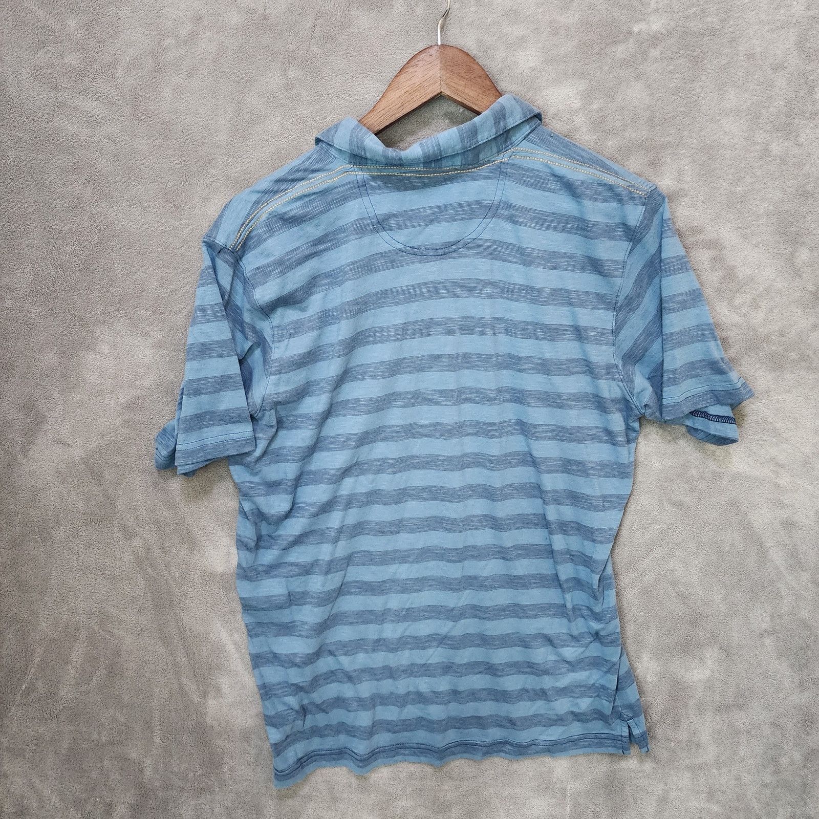 Columbia Columbia Men's Medium Blue Striped Polo Hiking Shirt Size US M / EU 48-50 / 2 - 2 Thumbnail