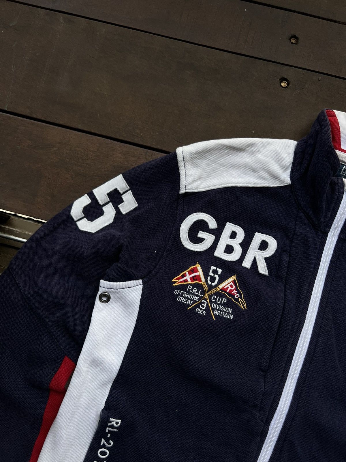 Polo Ralph Lauren 00’s POLO RALPH LAUREN ZIP SWEATSHIRT GBR-63 UK DRILL RARE Size US M / EU 48-50 / 2 - 4 Thumbnail