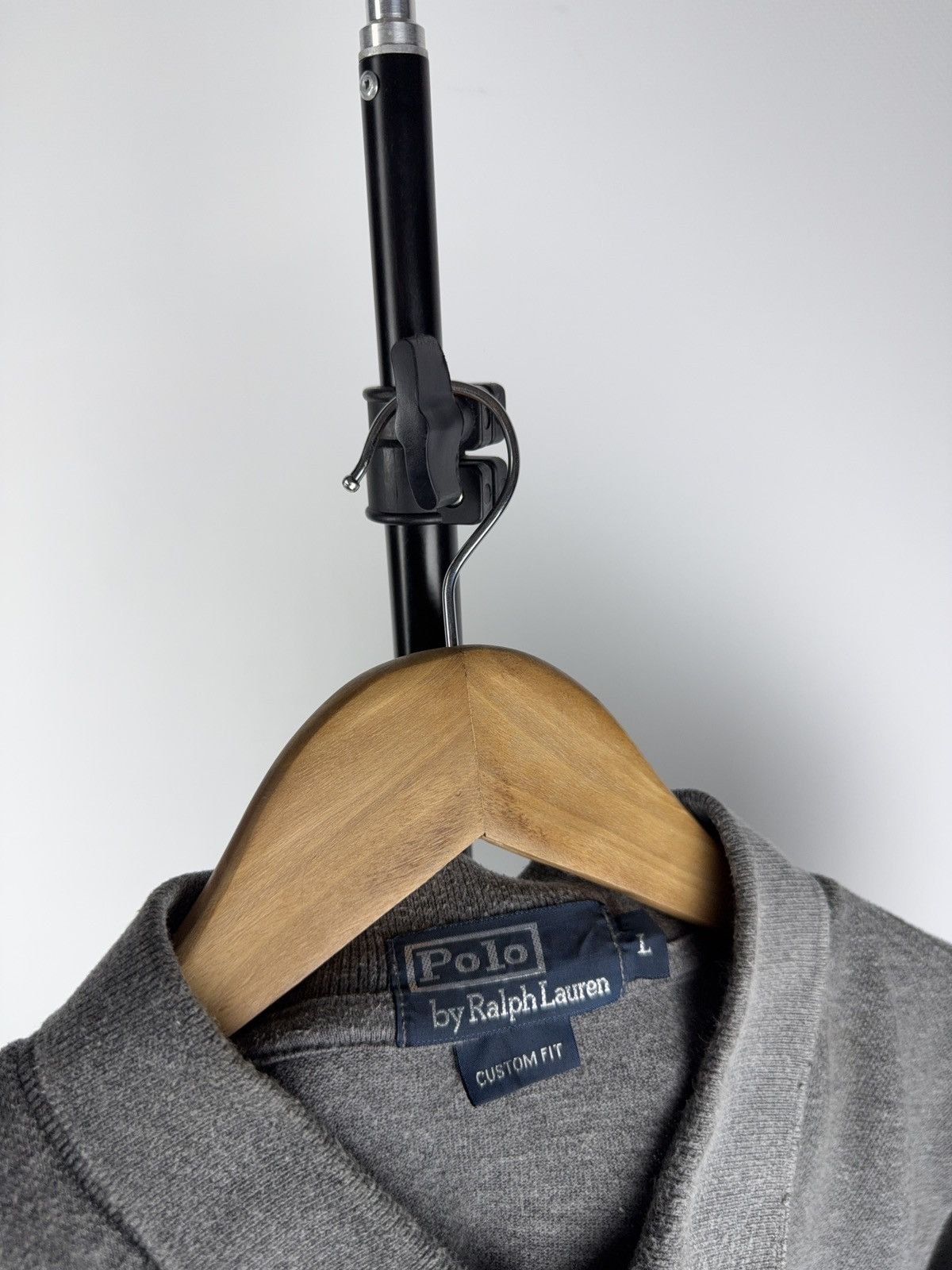 Polo Ralph Lauren 90s Ralph Lauren Grey Long Sleeve Polo Shirt Custom Fit Size US L / EU 52-54 / 3 - 8 Thumbnail