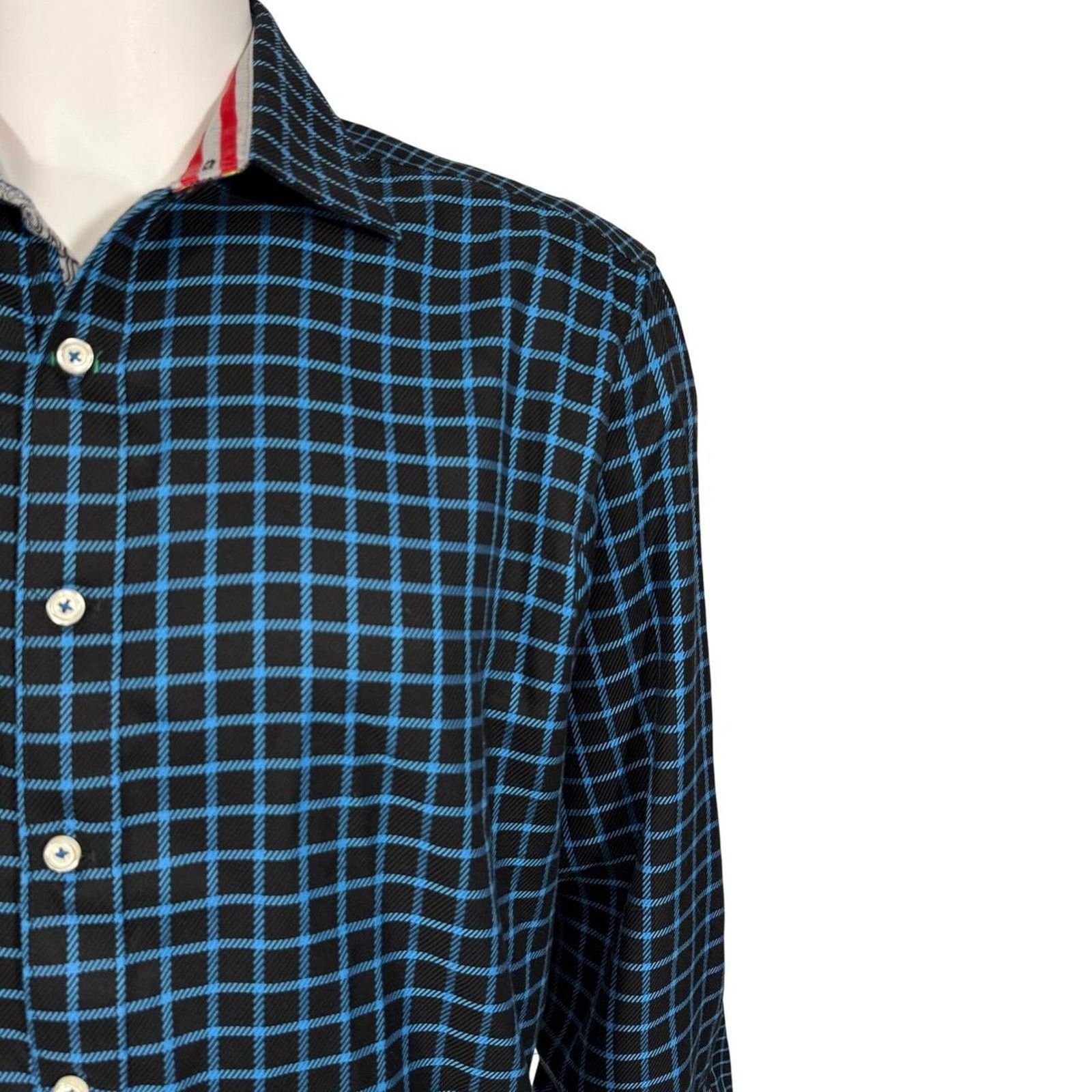 Robert Graham Robert Graham Mens Grid Button Down Shirt Long Sleeve Large Size US L / EU 52-54 / 3 - 2 Thumbnail