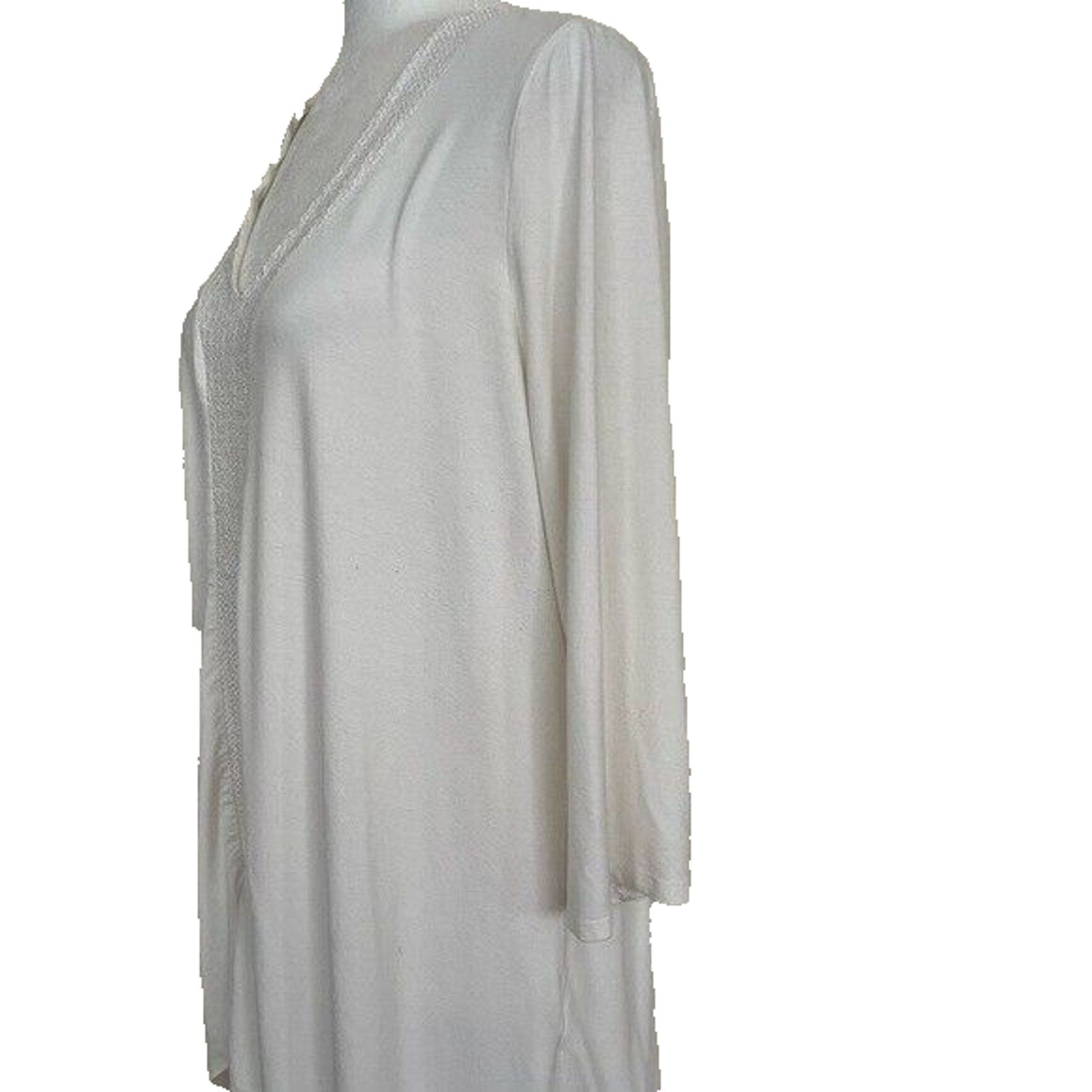 Adrianna Papell Adrianna Papell 3/4 sleeve Top Embroidery Ivory tuni Size 2X Size XXL / US 16-18 / IT 52-54 - 4 Thumbnail