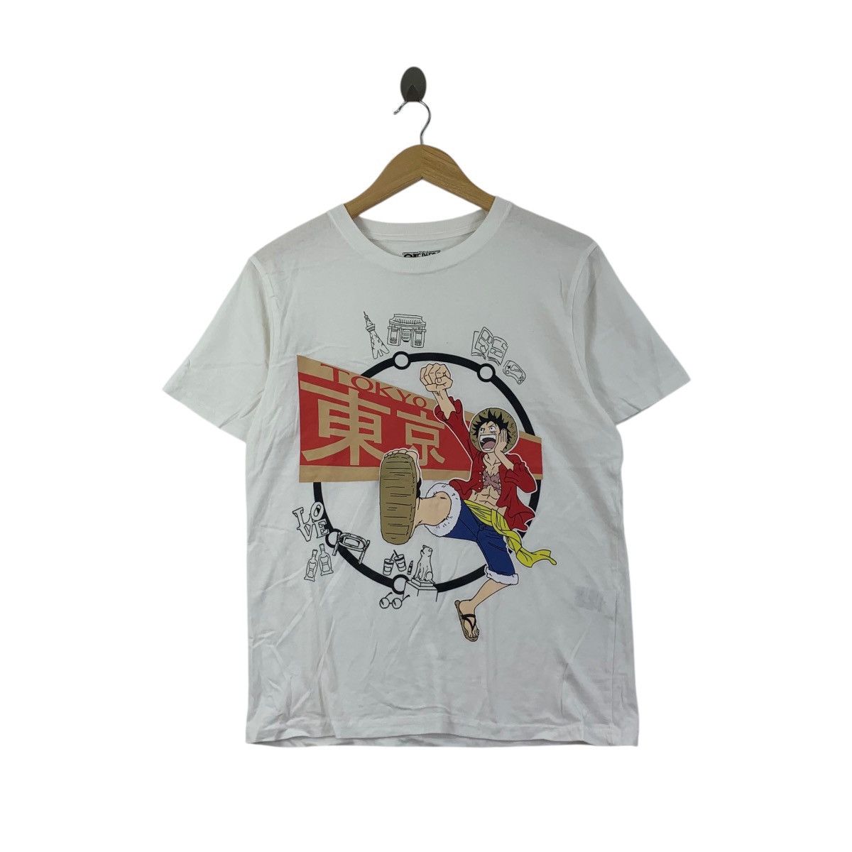 FR2 × One Piece Fr2 X One Piece Luffy Caution White T Shirt