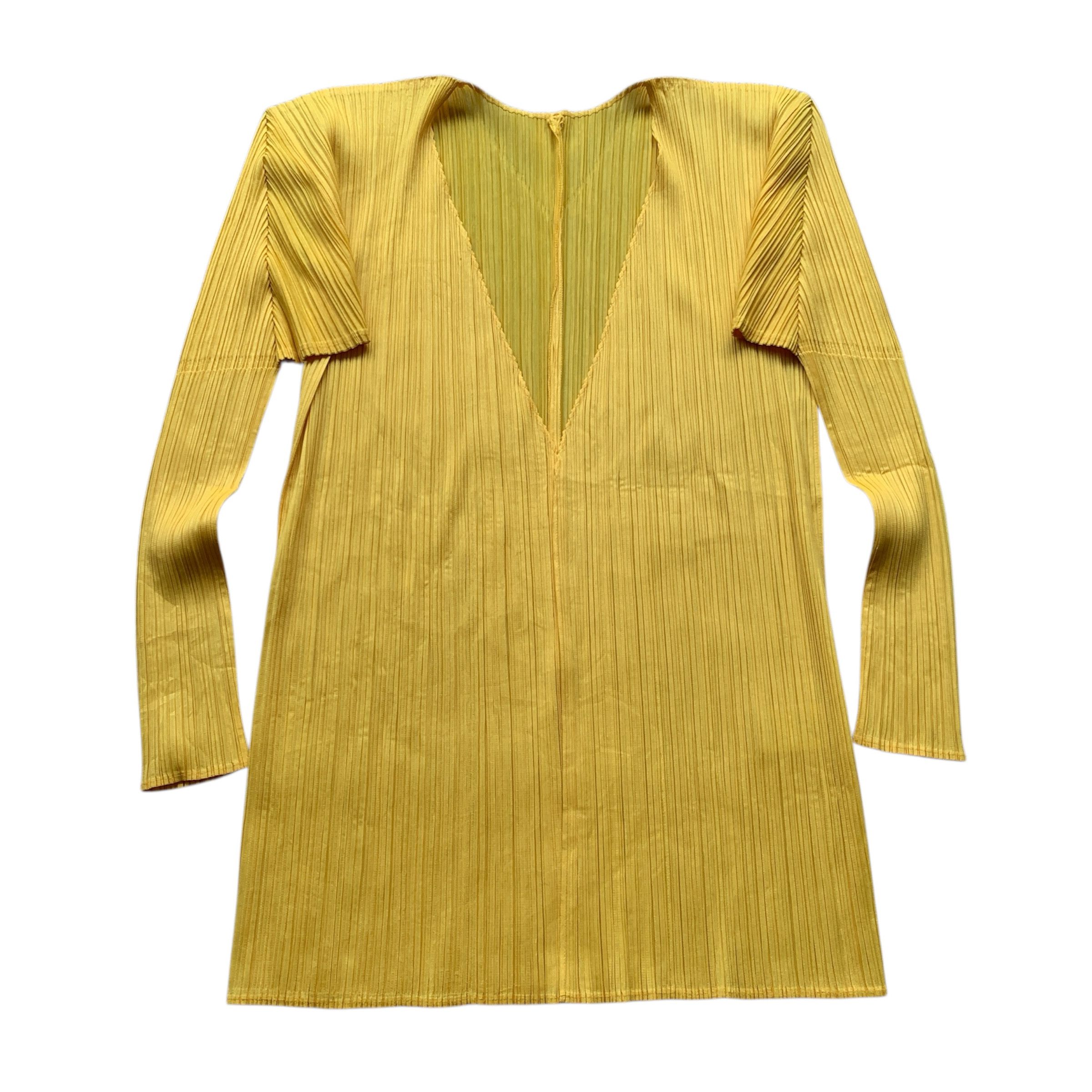Pleats Please Issey Miyake Pleats Please Issey Miyake Yellow Cardigan Size L / US 10 / IT 46 - 2 Thumbnail