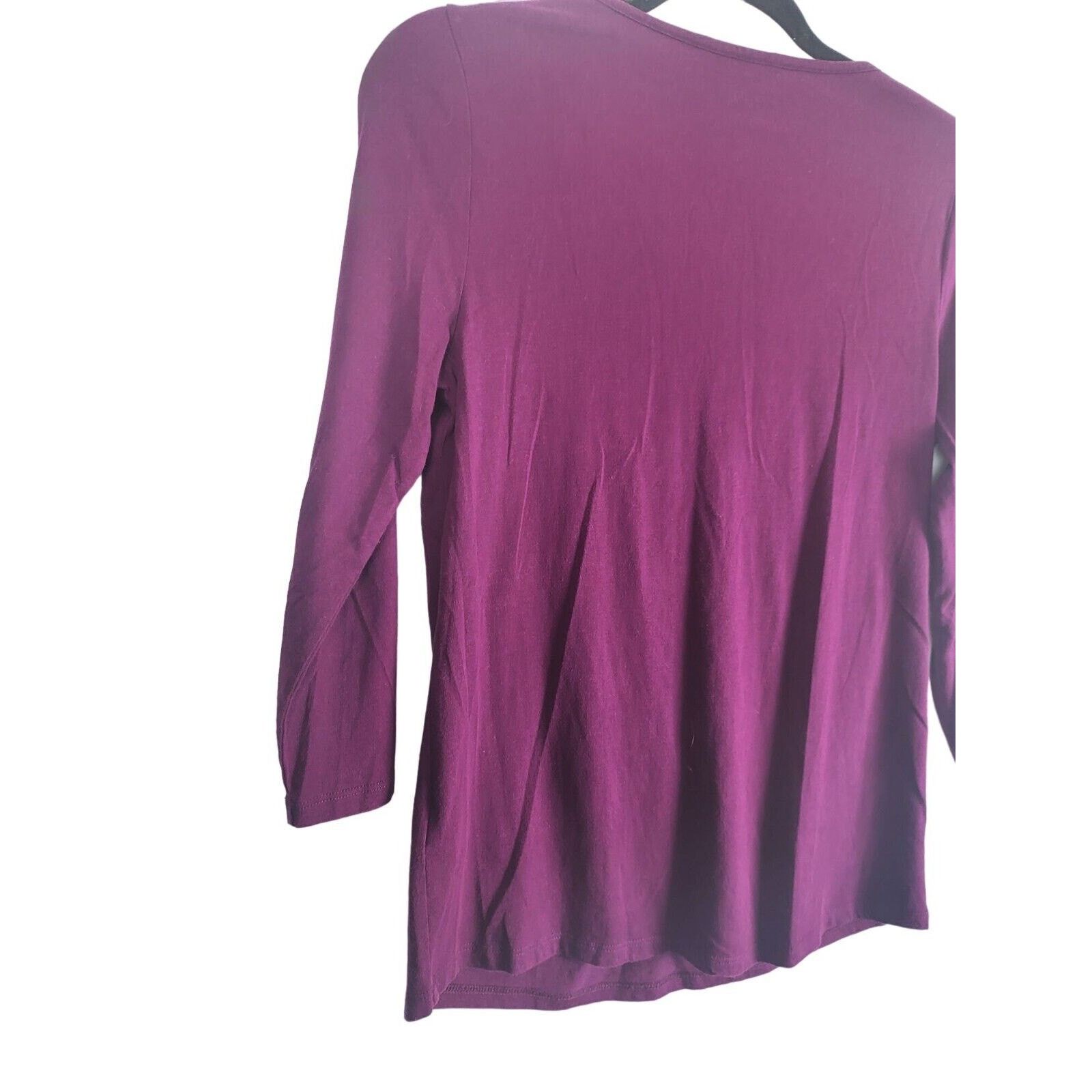 Boden Boden Long Sleeve Top 4 Womens Purple V Neck Pullover Size S / US 4 / IT 40 - 8 Thumbnail