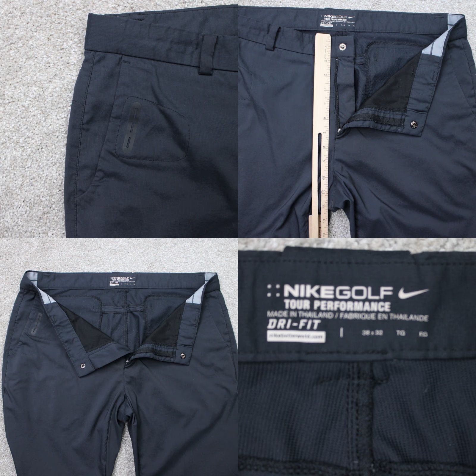 Nike Nike Golf Pants Mens 38x32 Black Dri-Fit Victory Modern Tech Woven Tour Performance Regular Inseam 32 Straight Leg Size US 38 / EU 54 - 8 Thumbnail
