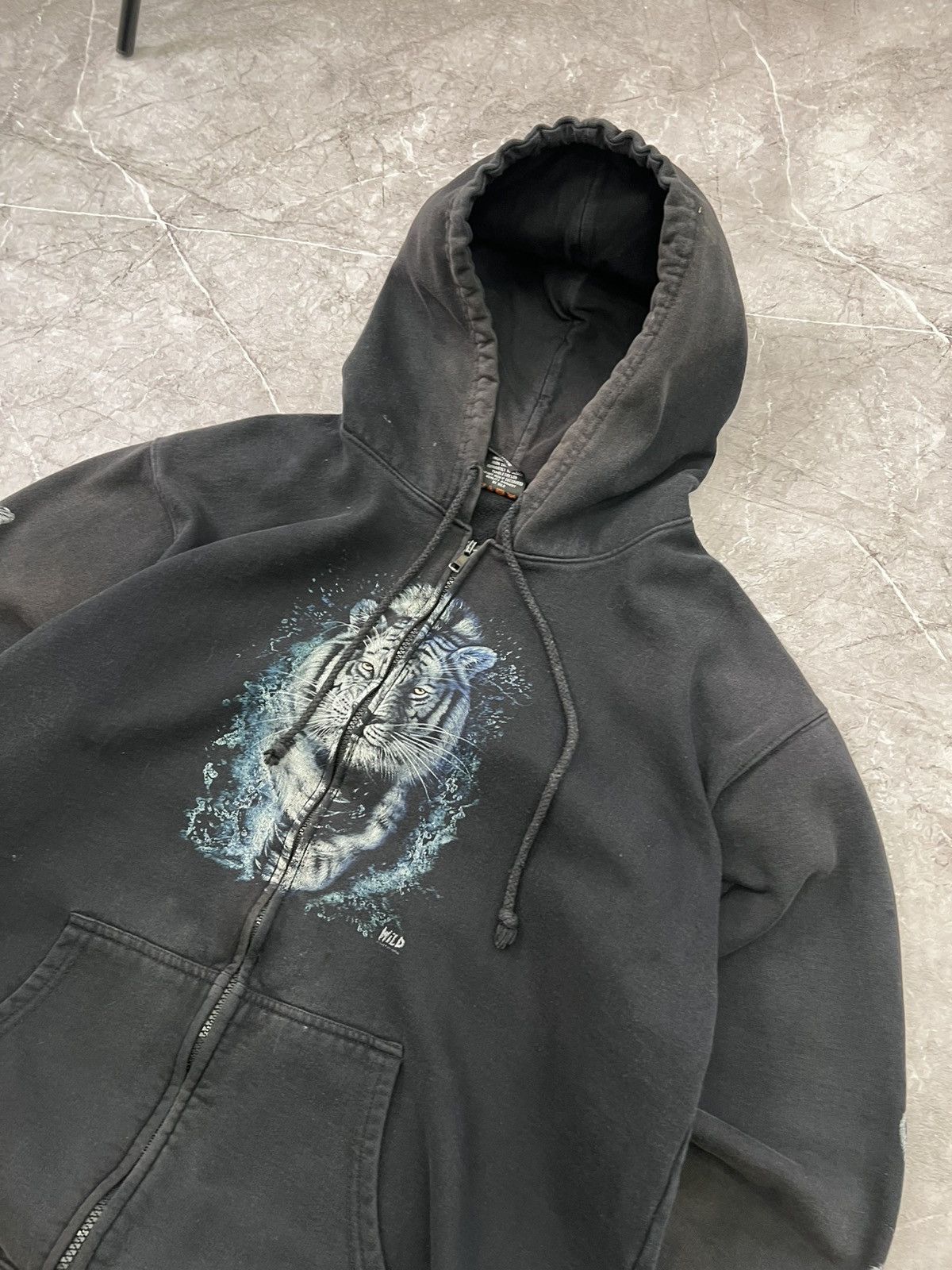 Harley Davidson × Japanese Brand Tiger Vintage Y2K Harley Davidson Sun faded Hoodie Flame Size US L / EU 52-54 / 3 - 6 Thumbnail