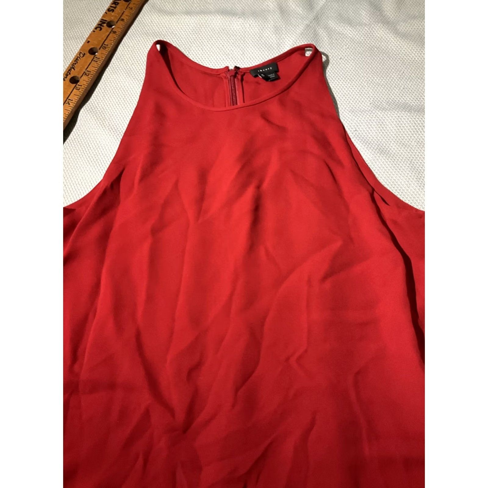 Theory Theory Shirt Womens Small Red 100% Silk Tank Top Layered Minimalist Luxury Tank Top Sleeveless Spaghetti Strap Red Size S / US 4 / IT 40 - 2 Thumbnail
