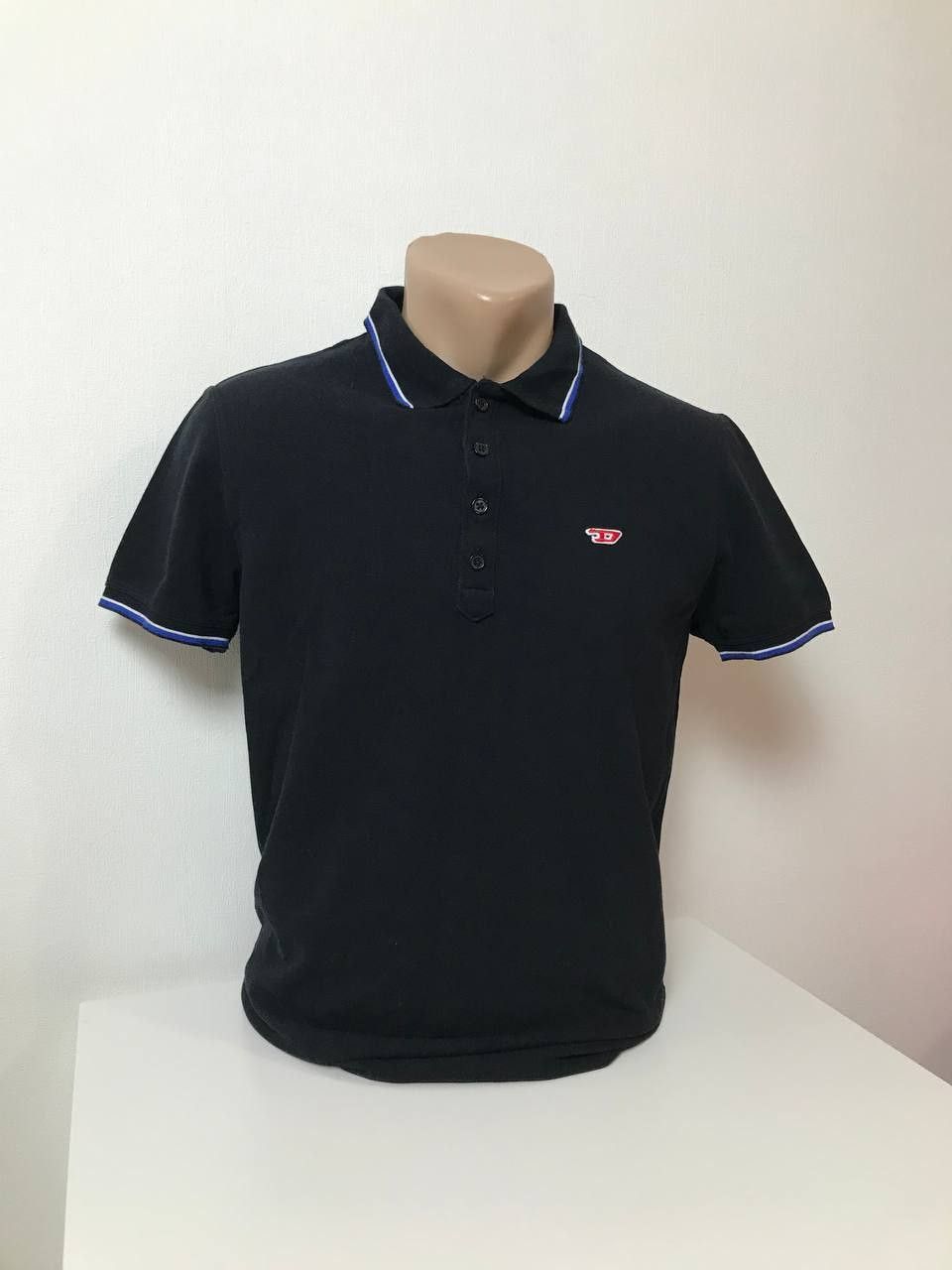 Diesel DIESEL Men's Black D Logo Tipped Polo Shirt Size M Size US M / EU 48-50 / 2 - 5 Thumbnail