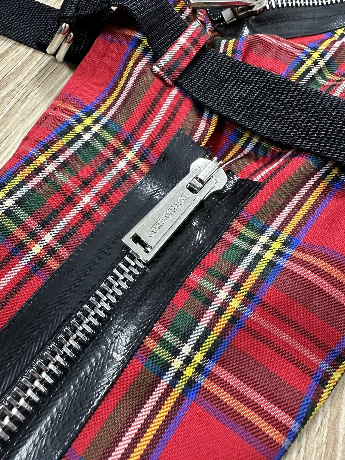 Dsquared2 DSQUARED2 Punk Check Cotton Straps Bondage Zipper pants Rave Size US 30 / EU 46 - 8 Thumbnail