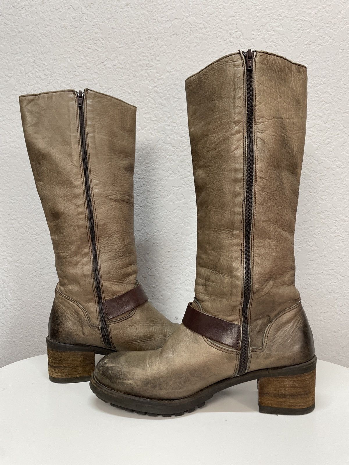 If Six Was Nine AS 98 Vibe Artisan Skull Leather Side Zip Ankle Biker Boots Size US 8 / EU 41 - 10 Thumbnail
