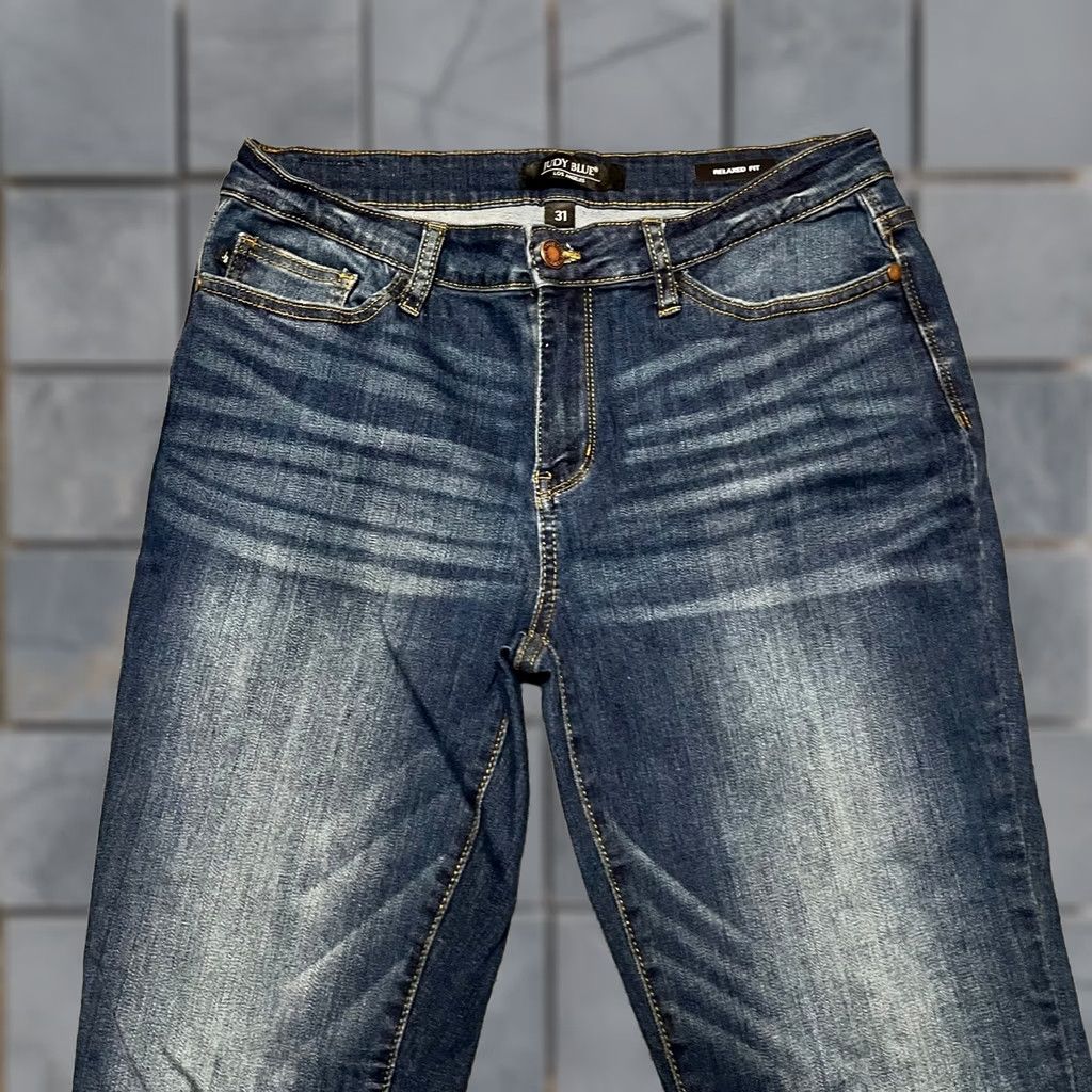 Denime Judy Blue Jeans Womens 31 Relaxed Straight Dark Cropped Denim Pants Womens 31 Blue Cropped Jeans? Size 24" / US 00 / IT 34 - 1 Thumbnail