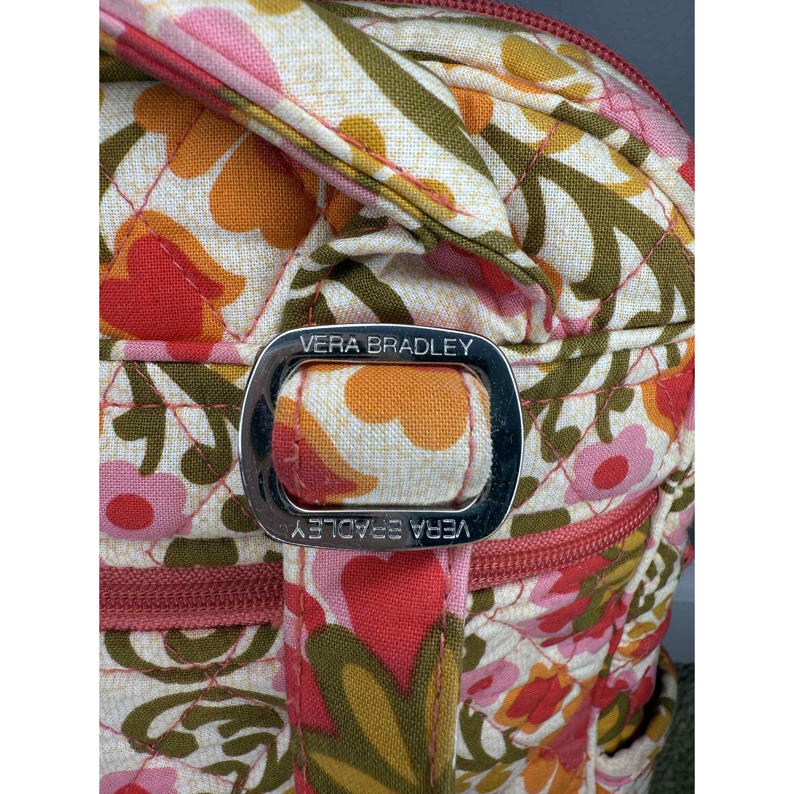 Vera Bradley Vera Bradley Floral Printed Quilted Campus Backpack Pink Size ONE SIZE - 7 Thumbnail