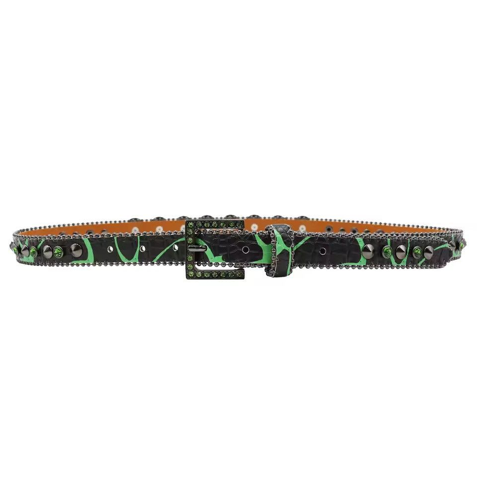 Other Skull Rivet PU Leather Belt 105 cm Size 36 - 4 Thumbnail