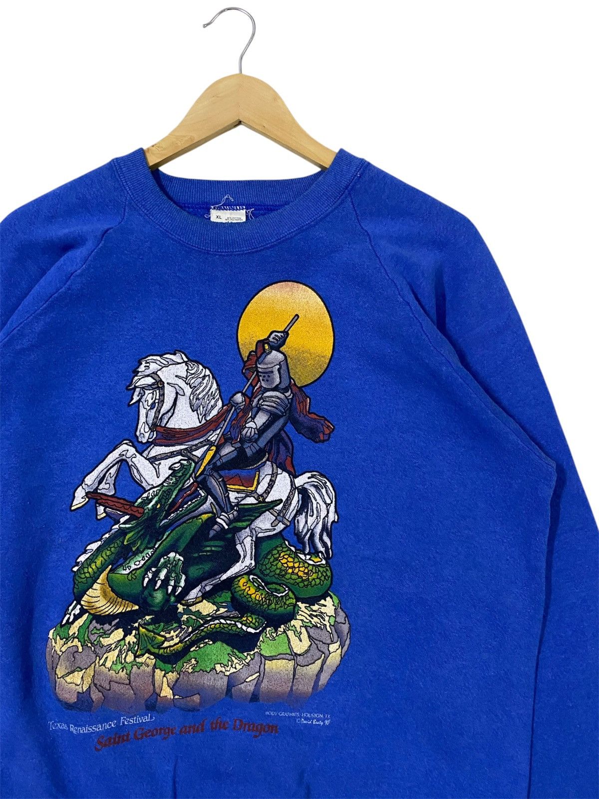 Fruit Of The Loom Vintage 90s Saint George and The Dragon Big Logo Sweatshirt Size US XL / EU 56 / 4 - 2 Thumbnail