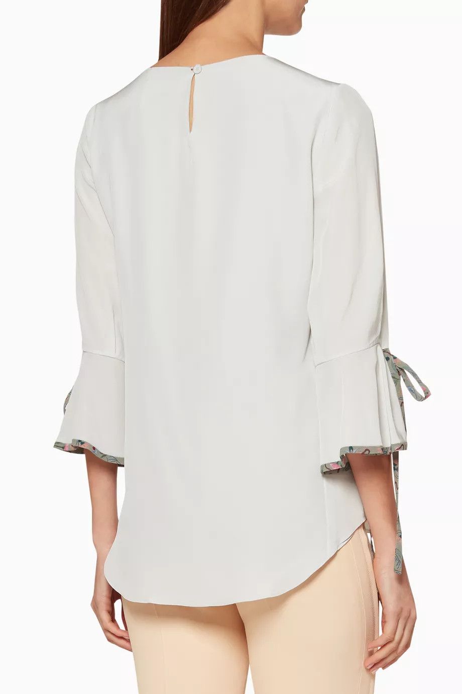 Chloe o1y0825 Silk Blouse in Light Gray Size M / US 6-8 / IT 42-44 - 3 Thumbnail