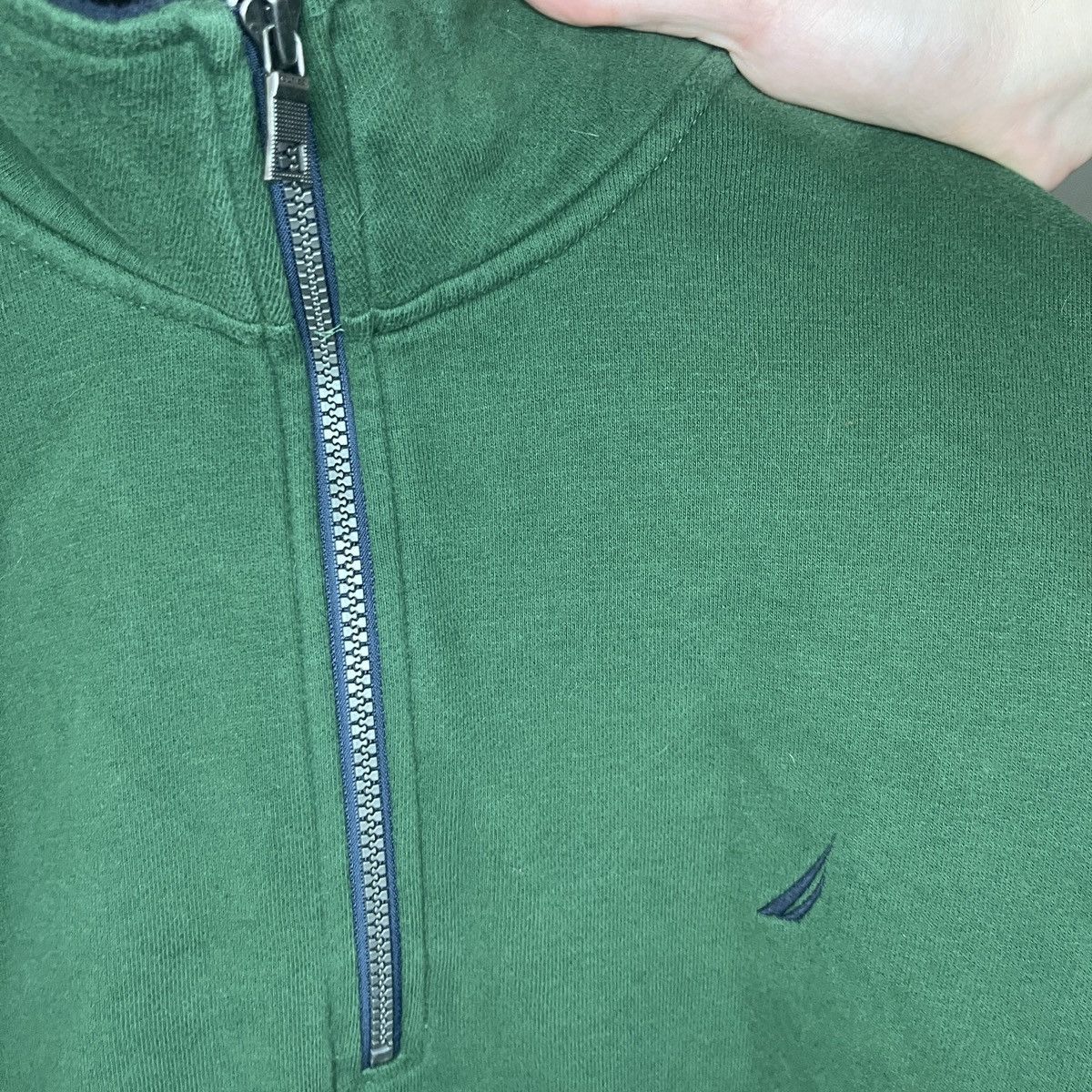 Nautica Nautica 1/4 Quarter Zip Up Sweatshirt Forest Green Size XL Size US XL / EU 56 / 4 - 3 Thumbnail
