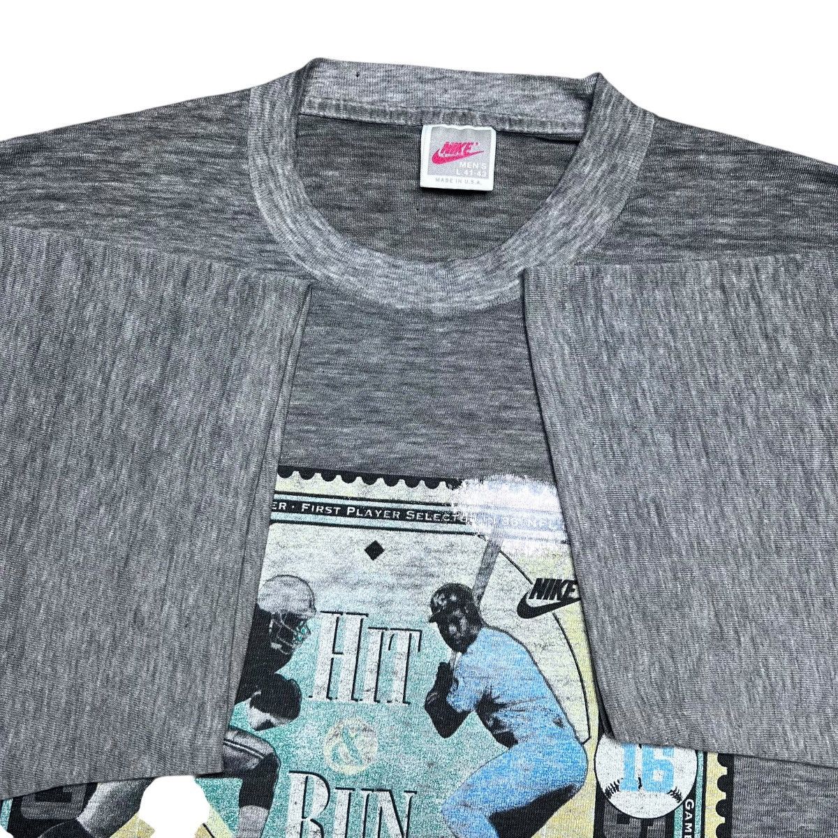 Nike × Vintage Vintage 1980s Nike Bo Jackson Hit & Run Graphic T-Shirt Size US L / EU 52-54 / 3 - 2 Thumbnail