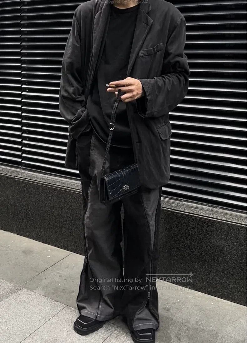 Balenciaga Balenciaga Black Distressed Mud-Dyed Double Breasted Blaze Size US M / EU 48-50 / 2 - 7 Thumbnail